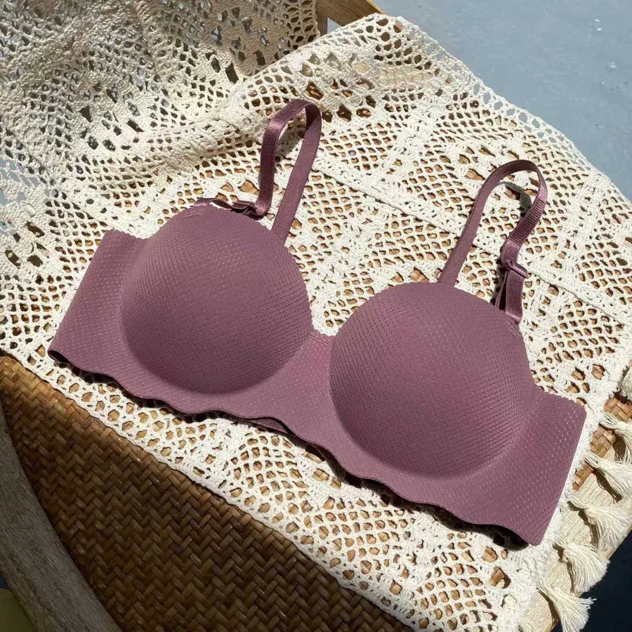 Solid Color Seamless Gather Bralette