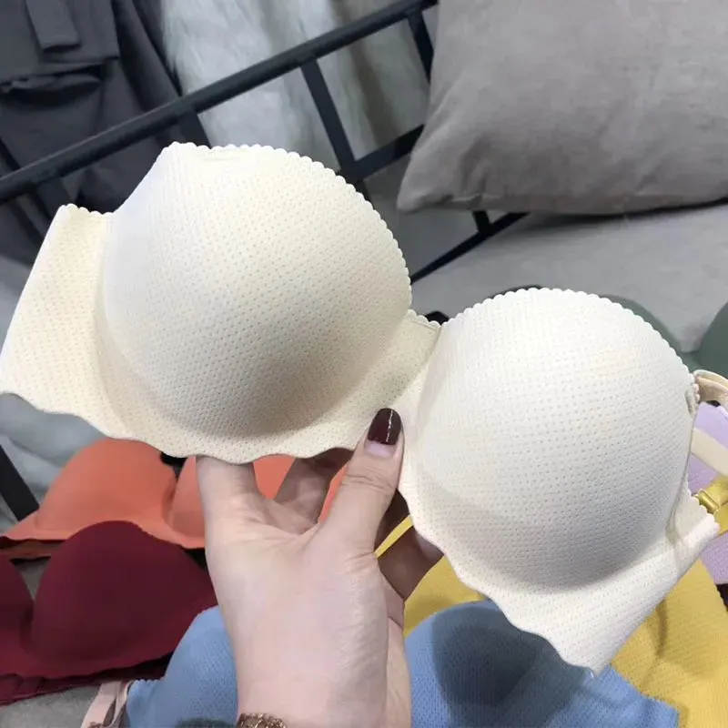 Solid Color Seamless Gather Bralette