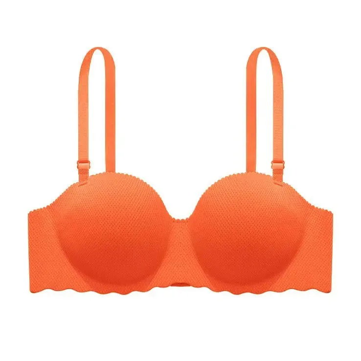 Solid Color Seamless Gather Bralette