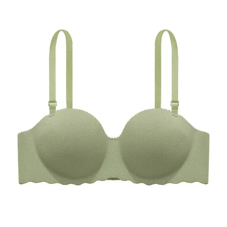 Solid Color Seamless Gather Bralette