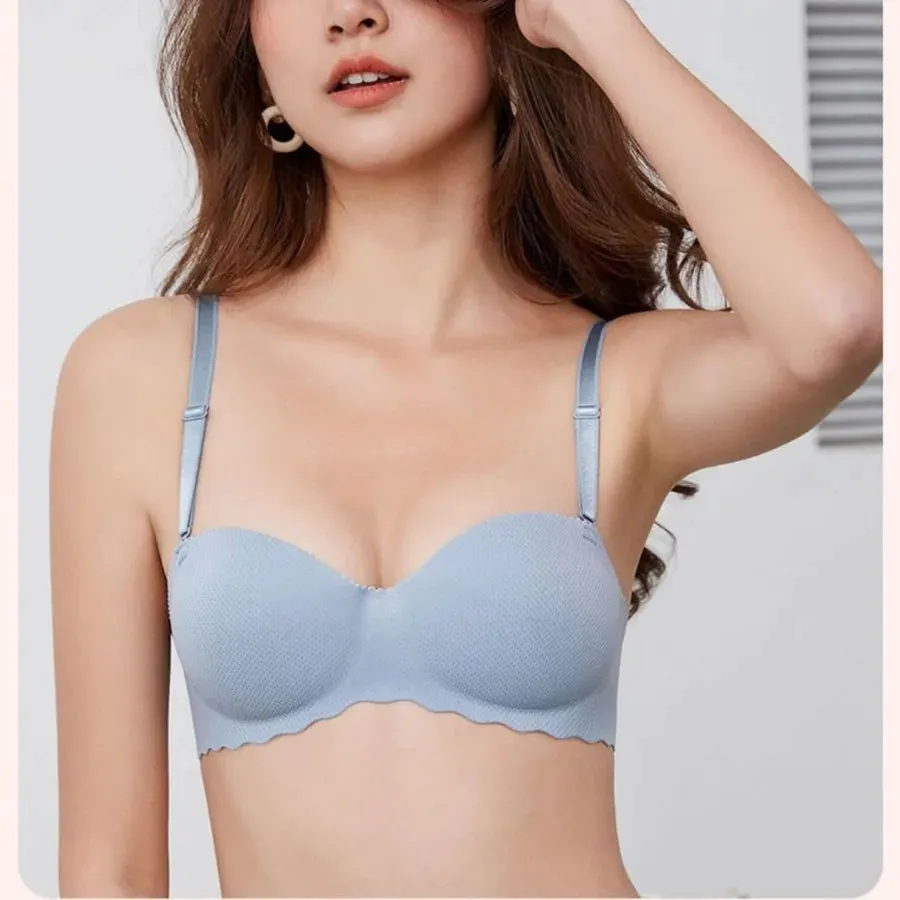 Solid Color Seamless Gather Bralette
