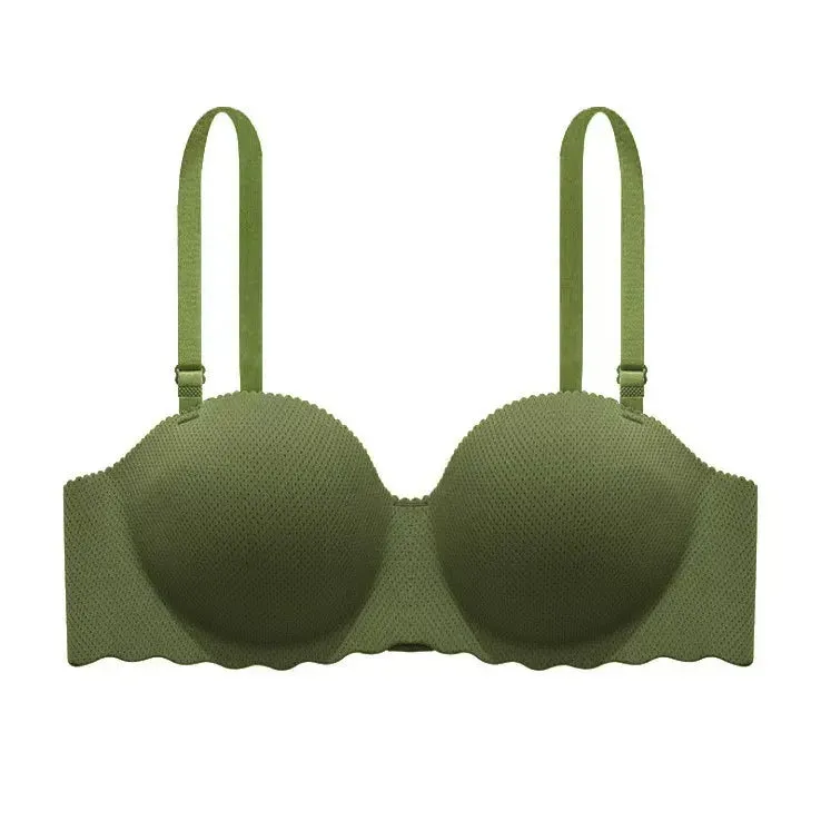 Solid Color Seamless Gather Bralette