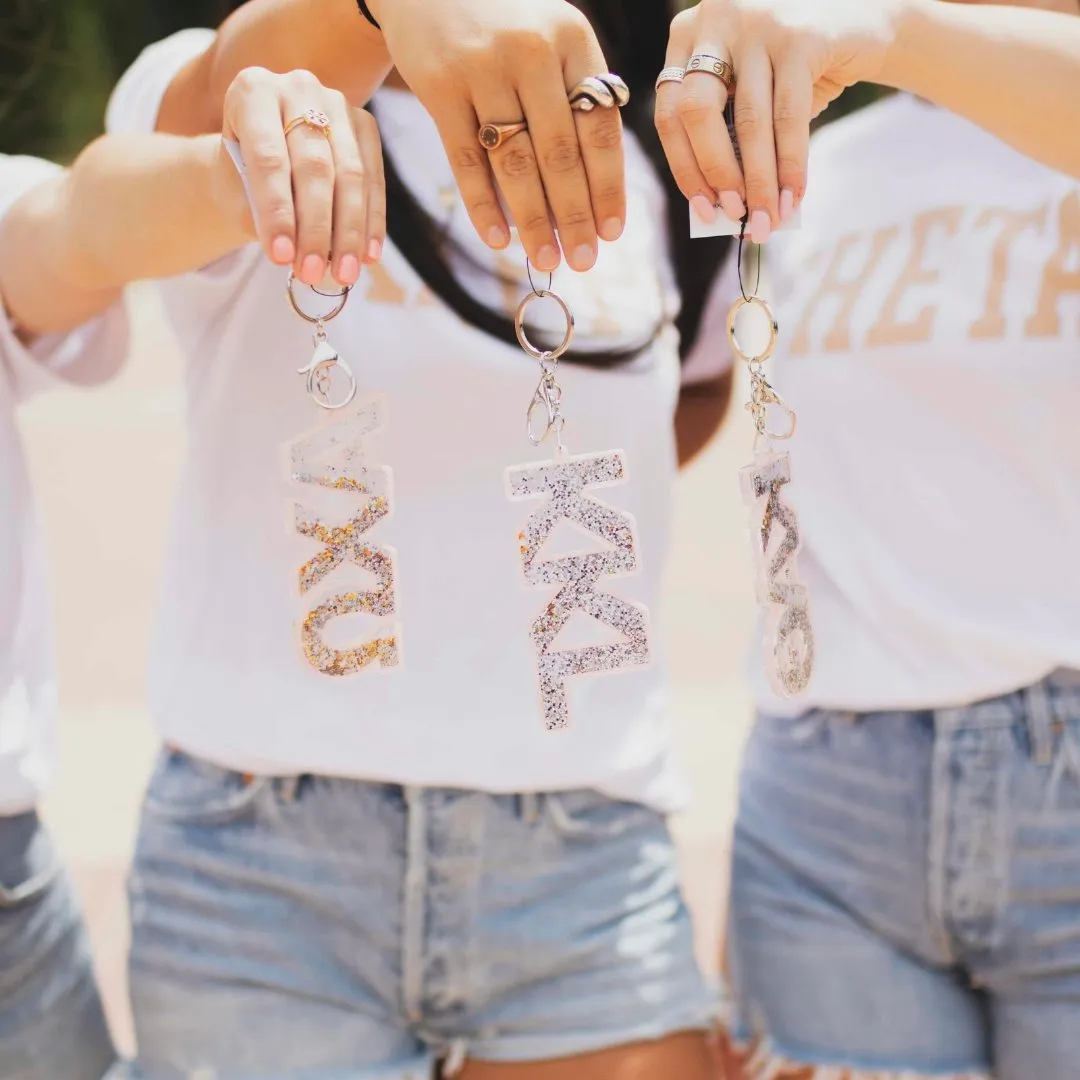 Sorority Confetti Keychain