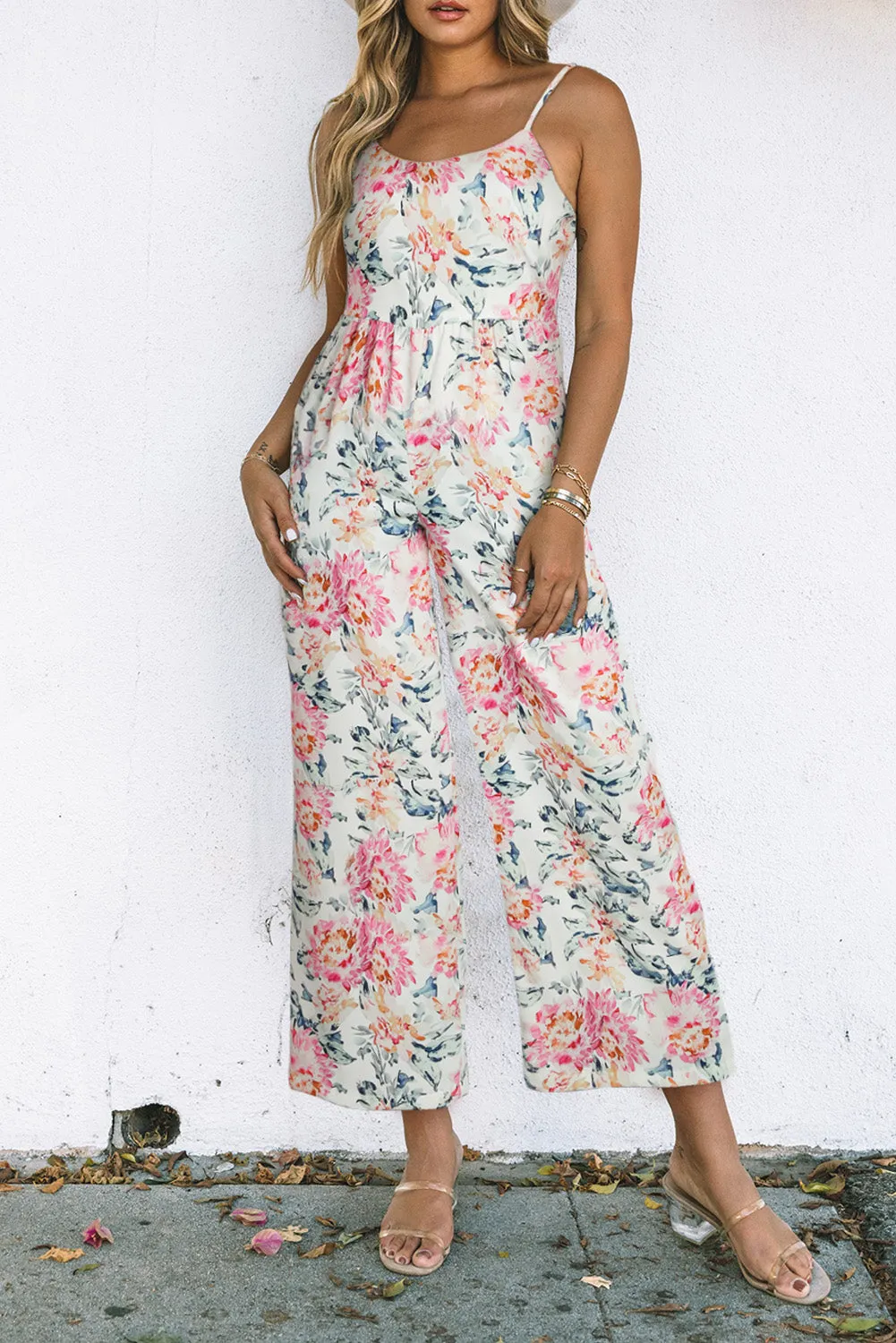 Spaghetti Straps Wide Leg Jumpsuit