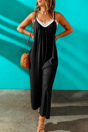 Spaghetti Straps Wide Leg Jumpsuits