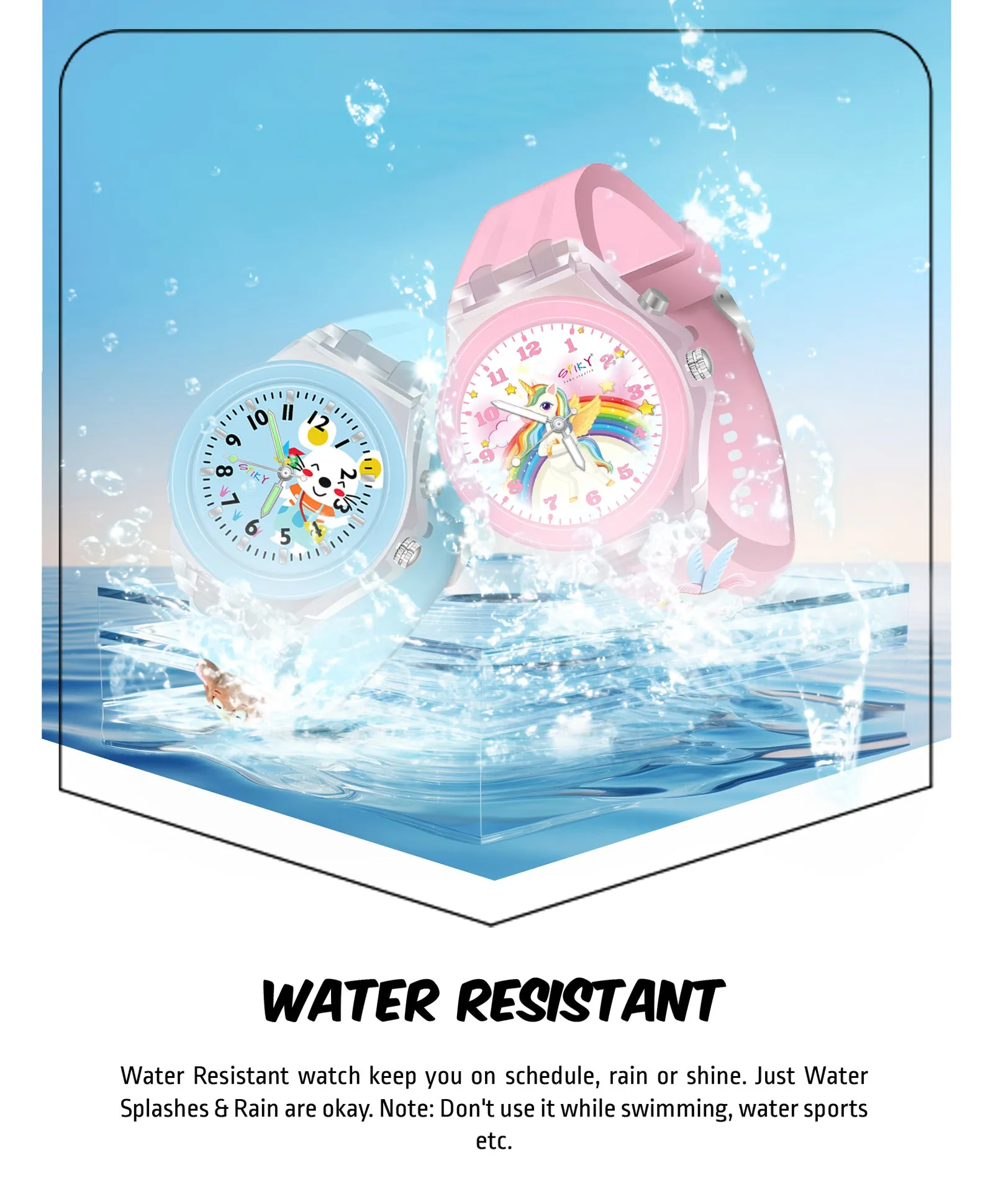Spiky 3D Butterfly & Monkey Cartoon Analog Light Watch Combo - Puple & Blue