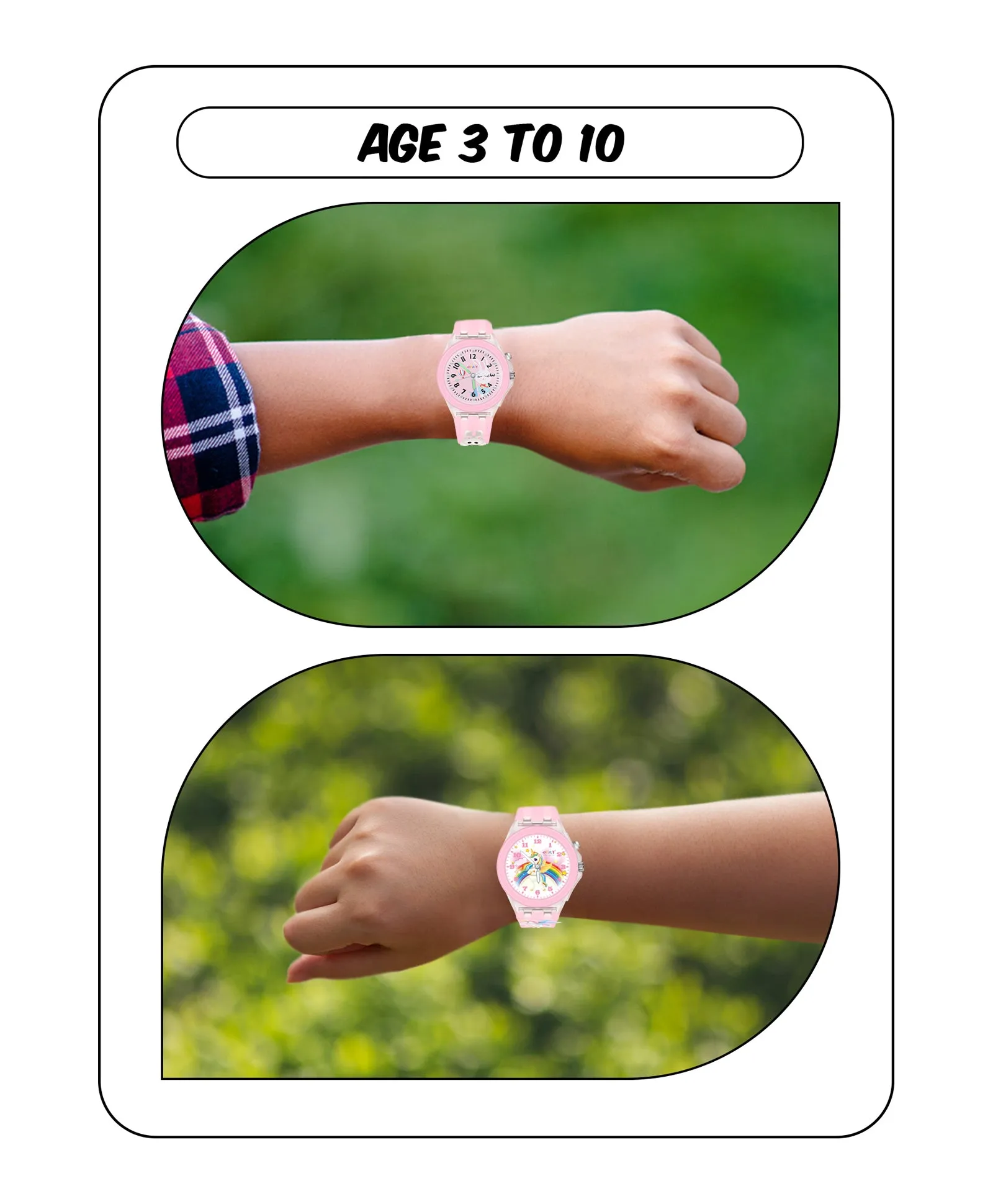 Spiky 3D Butterfly & Monkey Cartoon Analog Light Watch Combo - Puple & Blue
