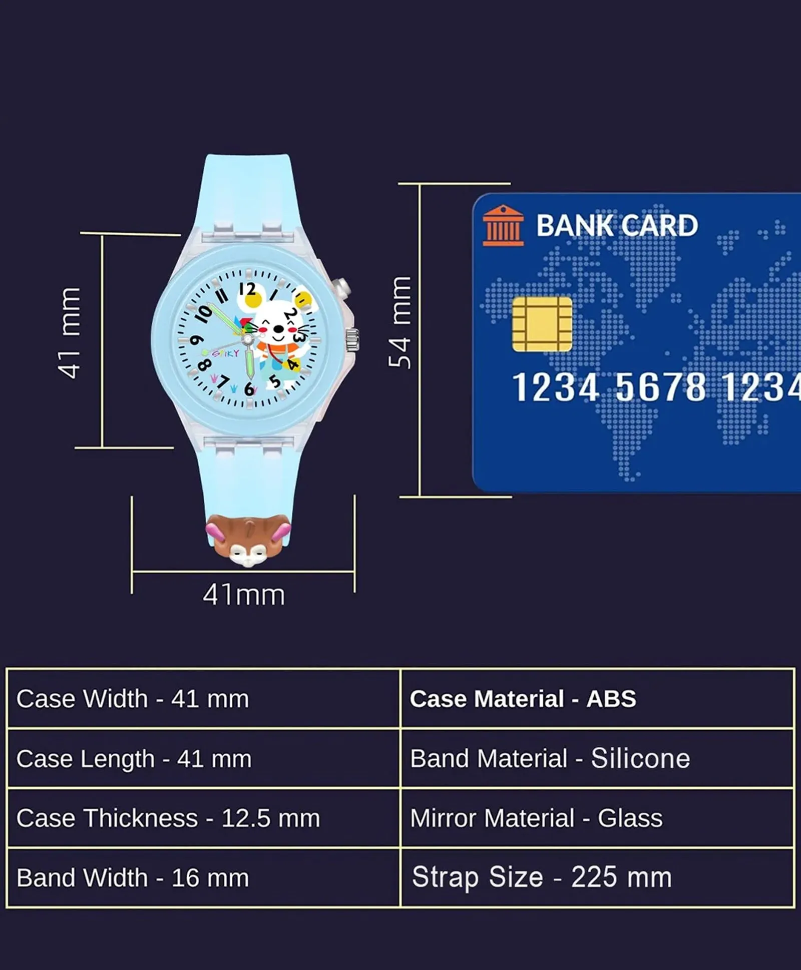 Spiky 3D Cartoon Analog Light Watch for Kids