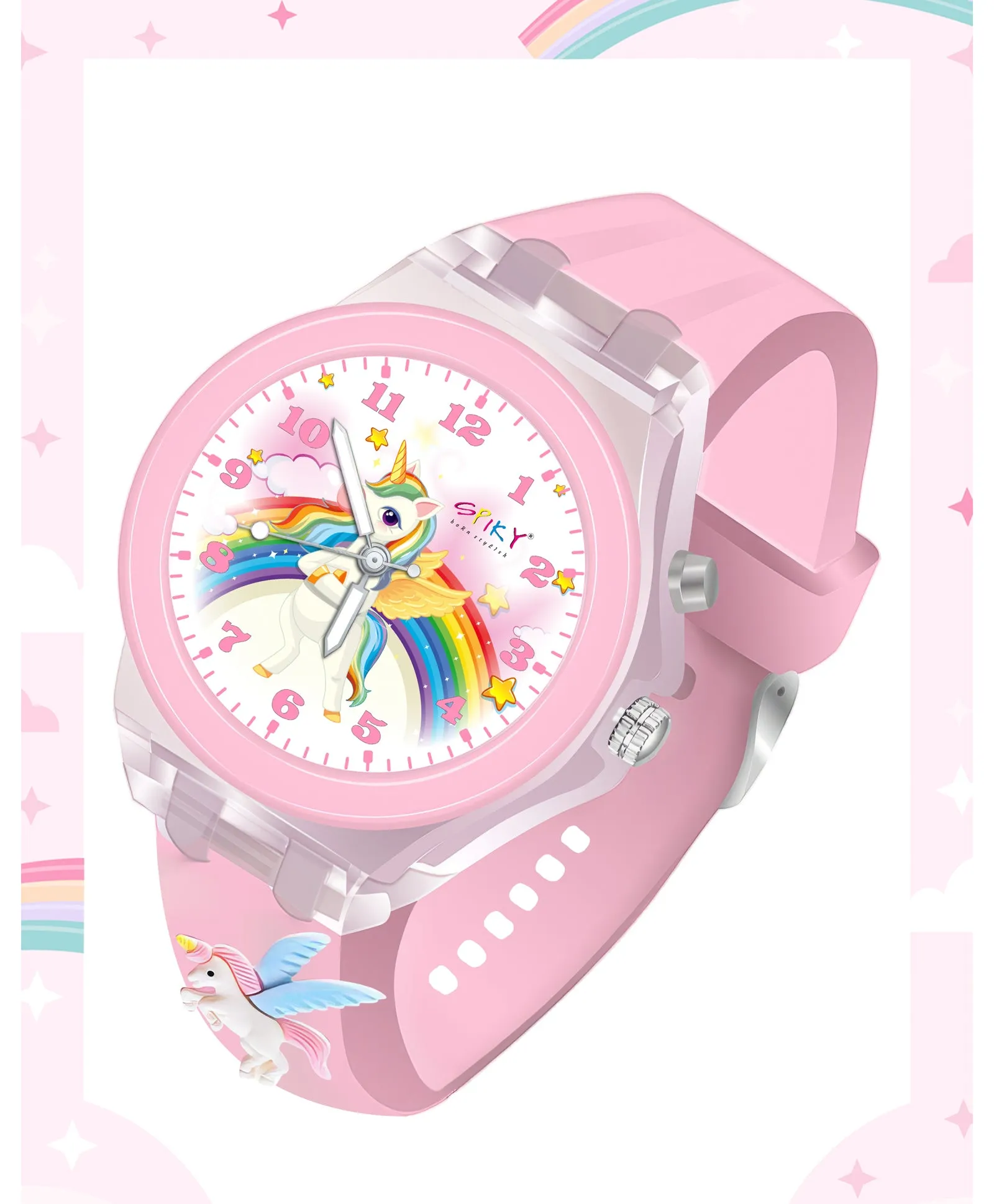 Spiky 3D Cartoon Analog Light Watch for Kids