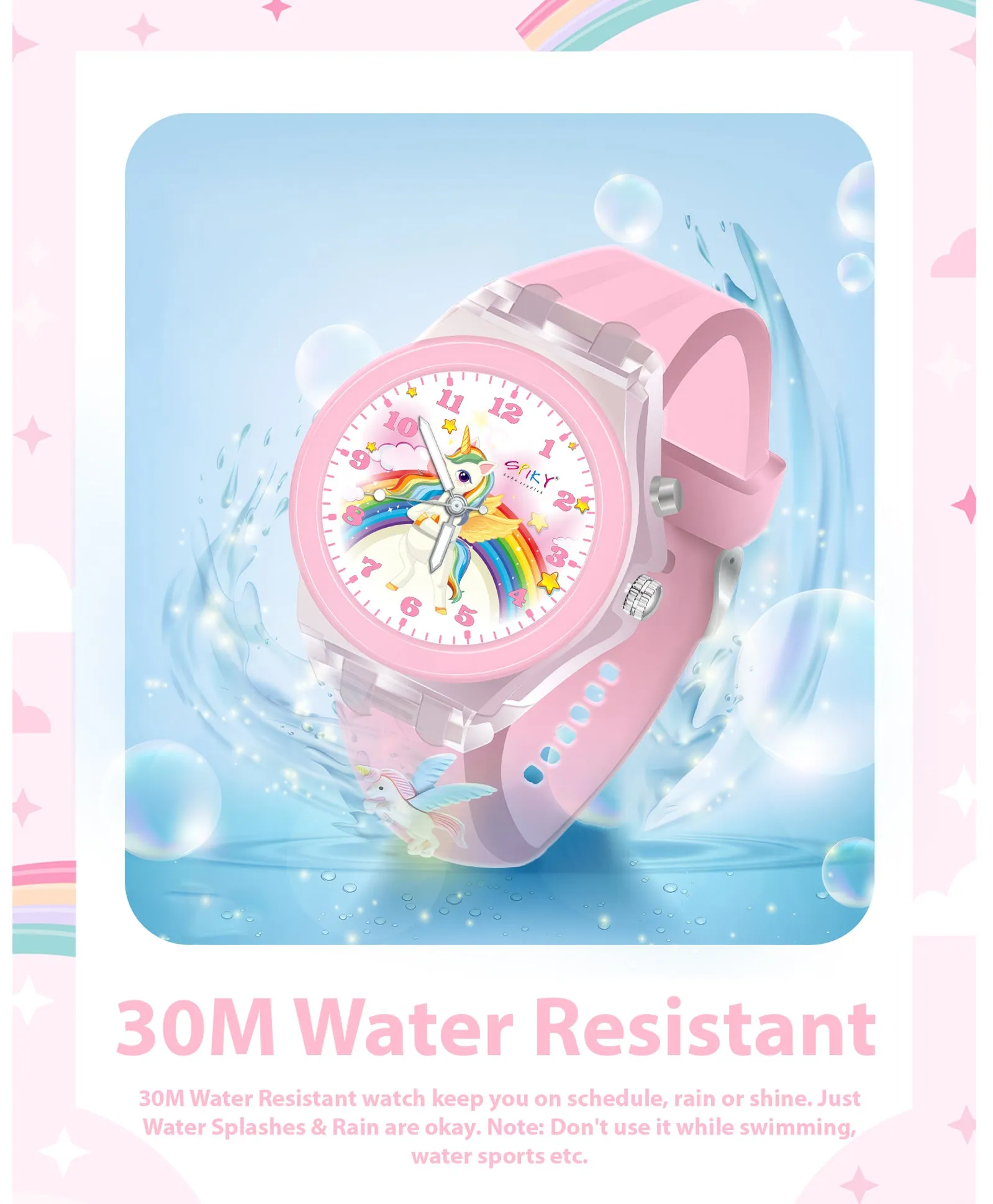 Spiky 3D Cartoon Analog Light Watch for Kids
