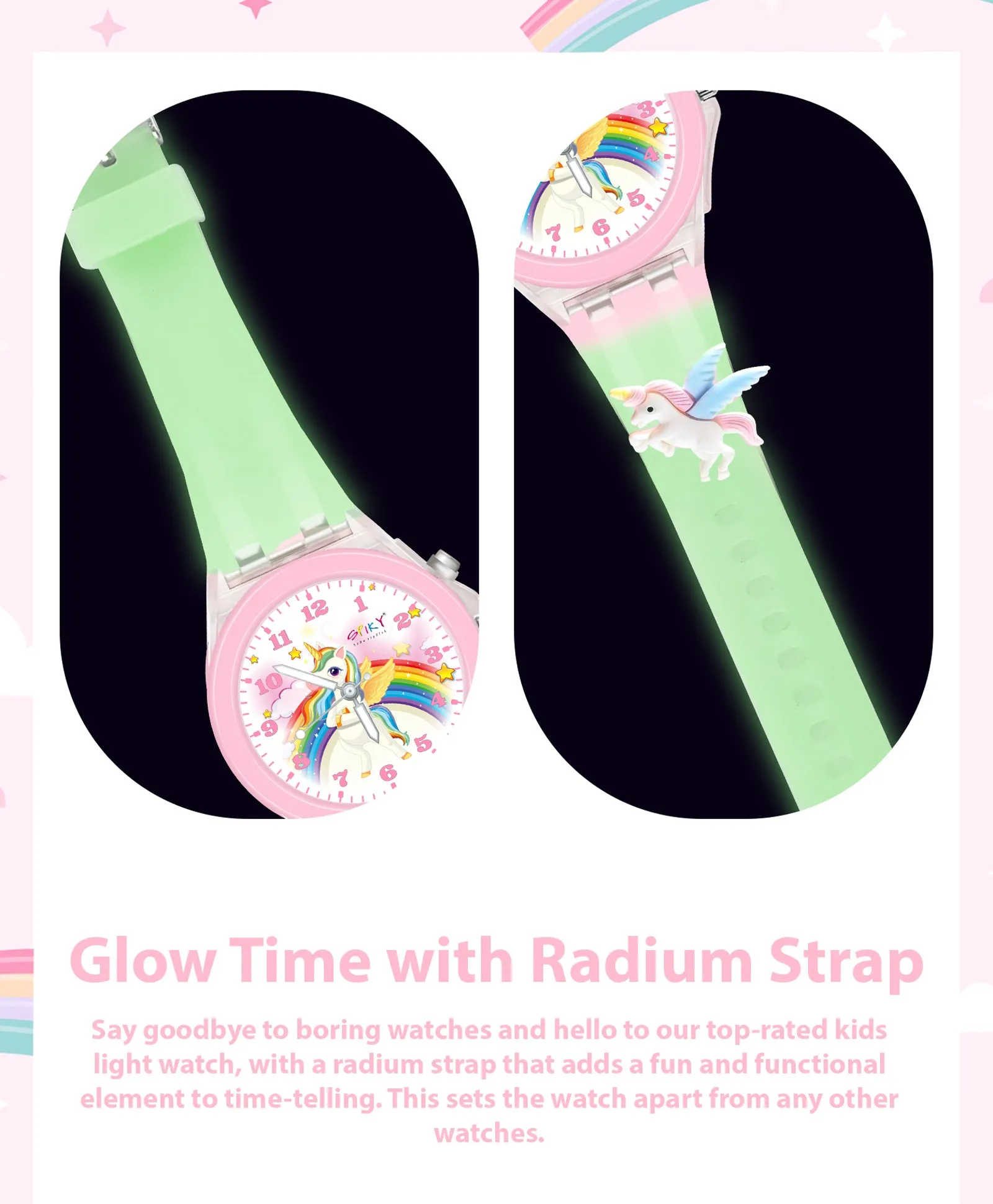 Spiky 3D Cartoon Analog Light Watch for Kids
