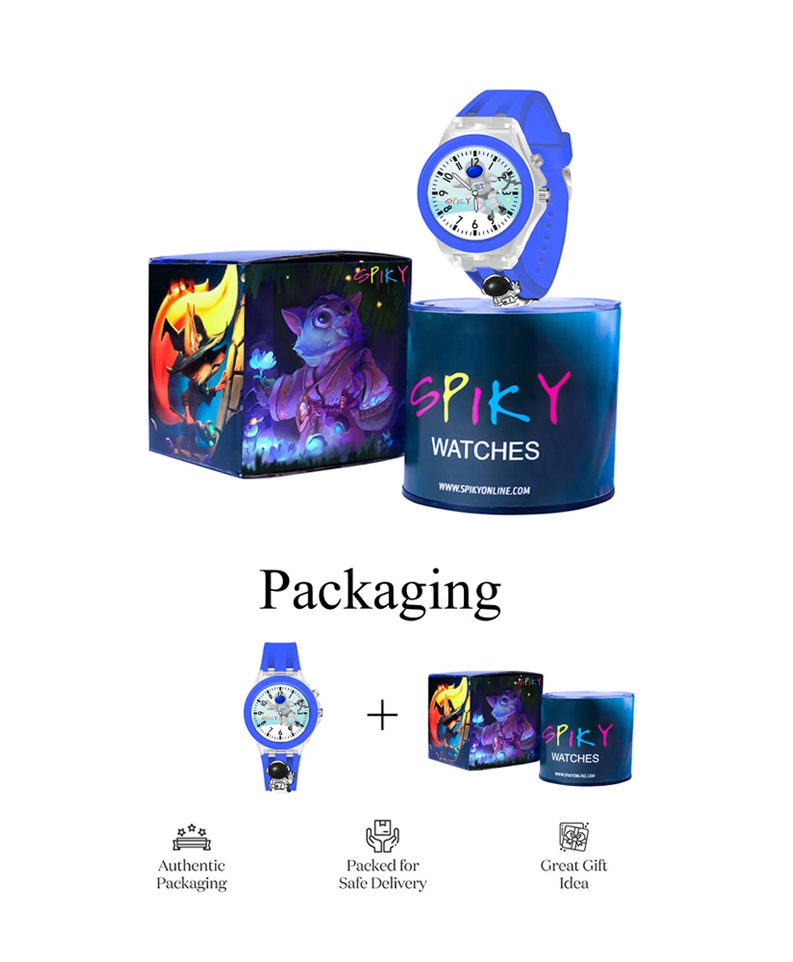 Spiky 3D Cartoon Analog Light Watch for Kids