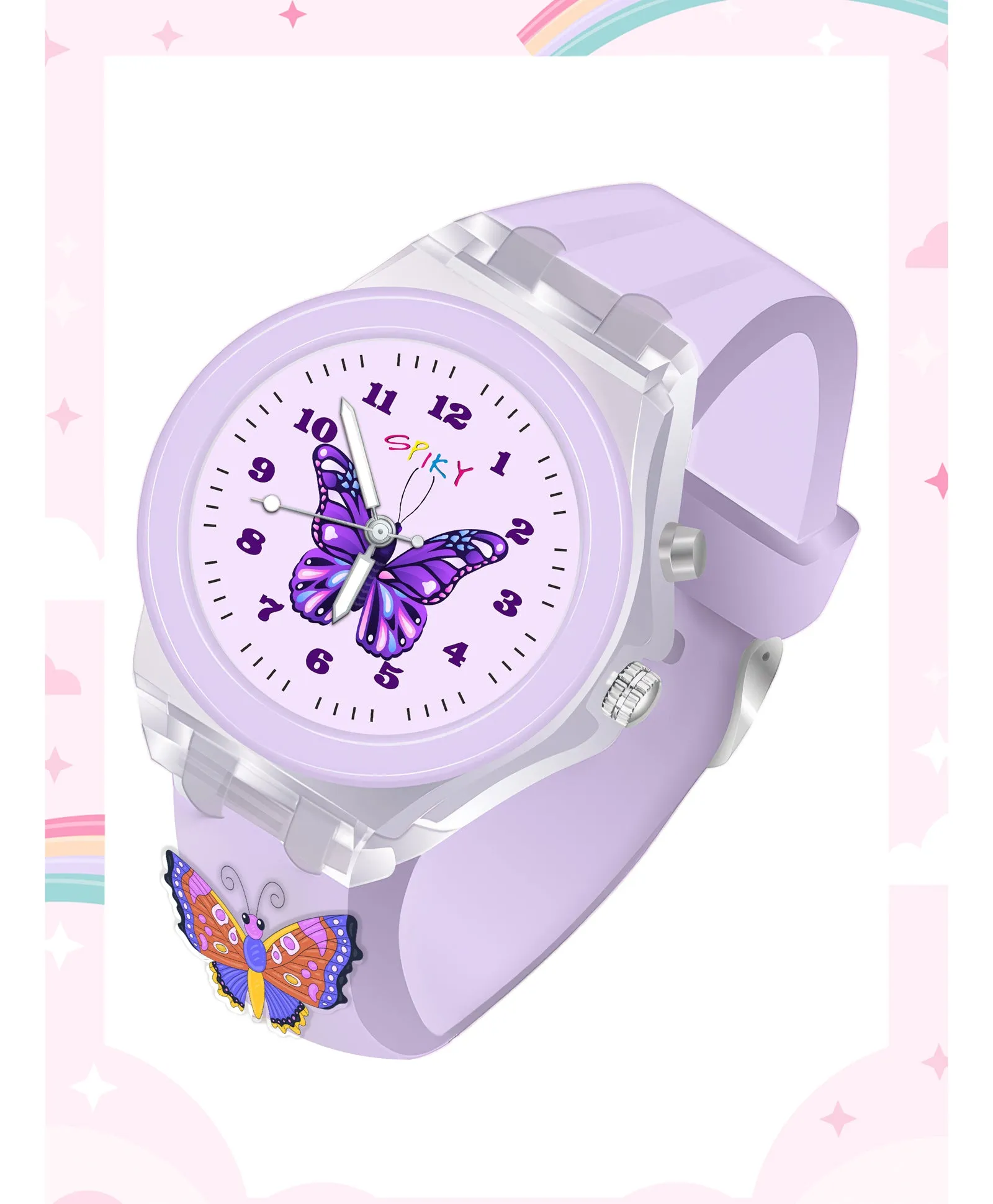 Spiky 3D Cartoon Analog Light Watch for Kids