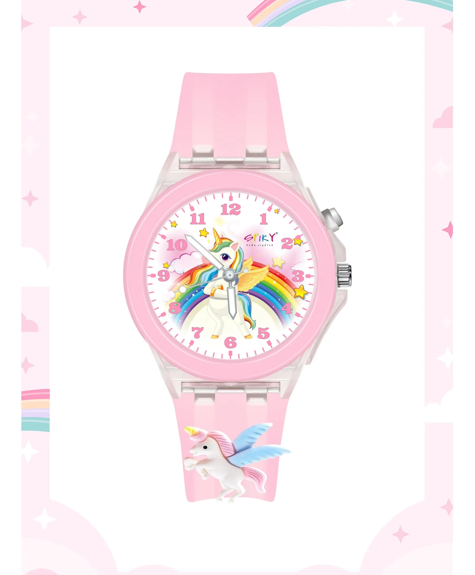 Spiky 3D Cartoon Analog Light Watch for Kids
