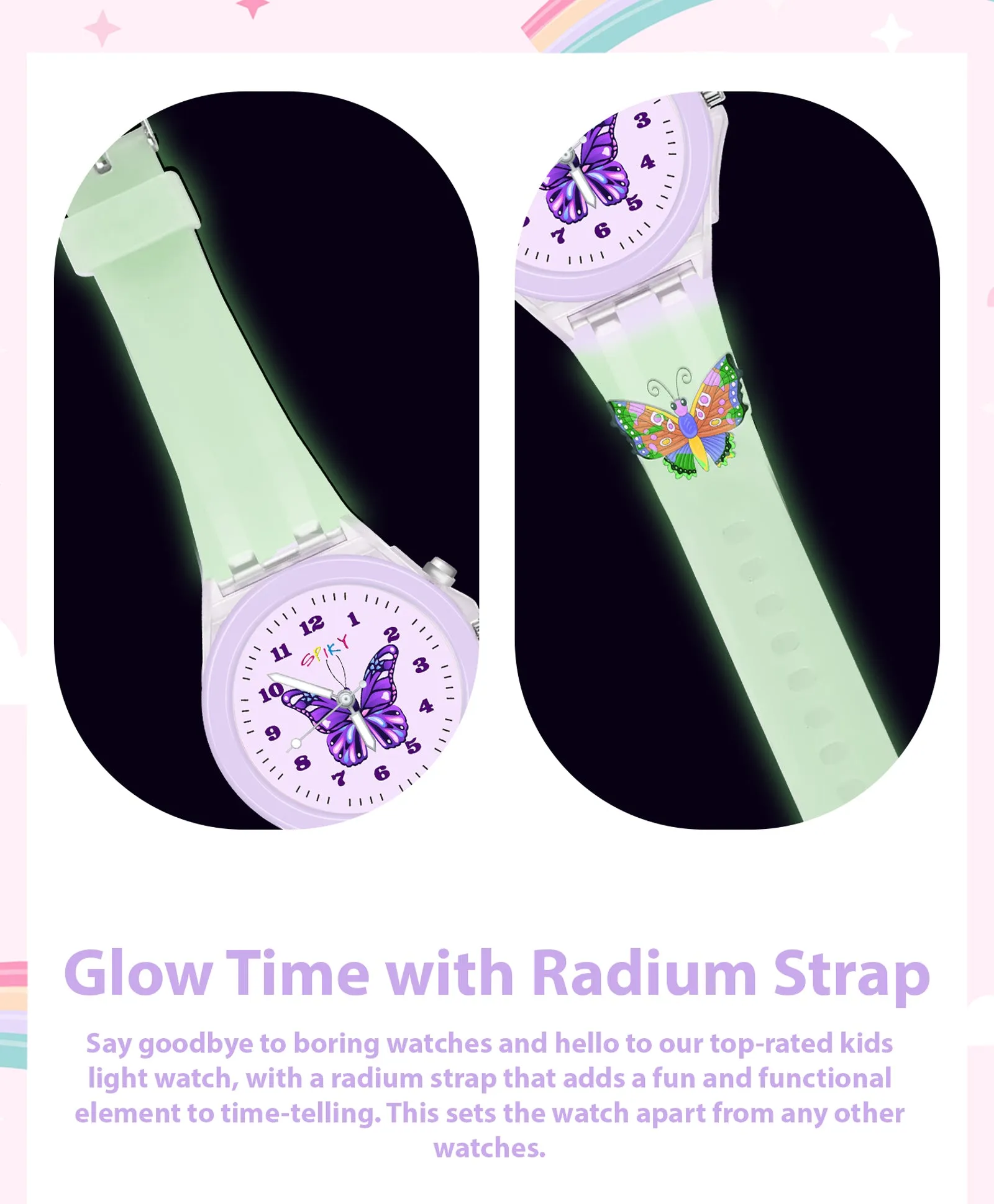 Spiky 3D Cartoon Analog Light Watch for Kids