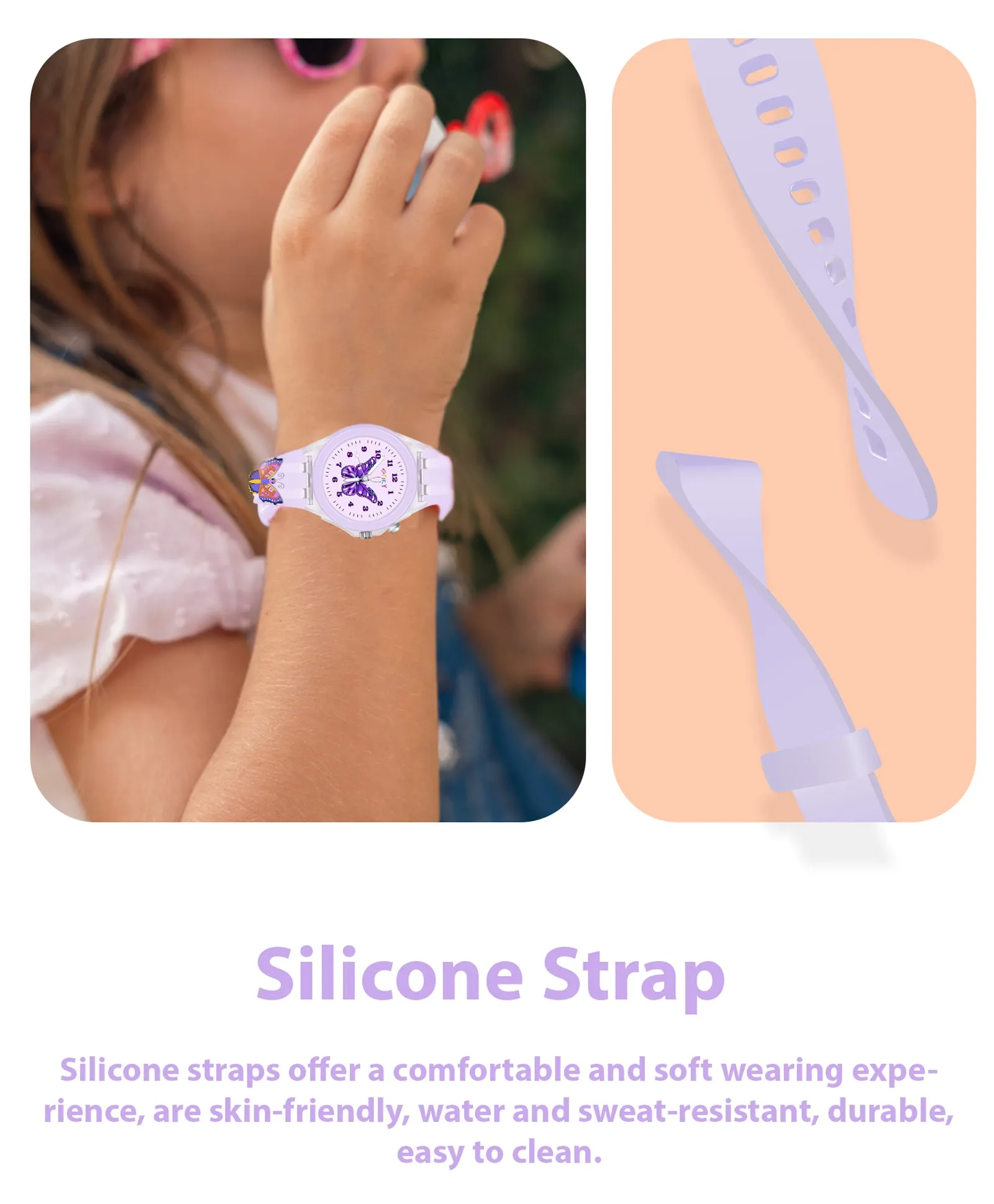 Spiky 3D Cartoon Analog Light Watch for Kids