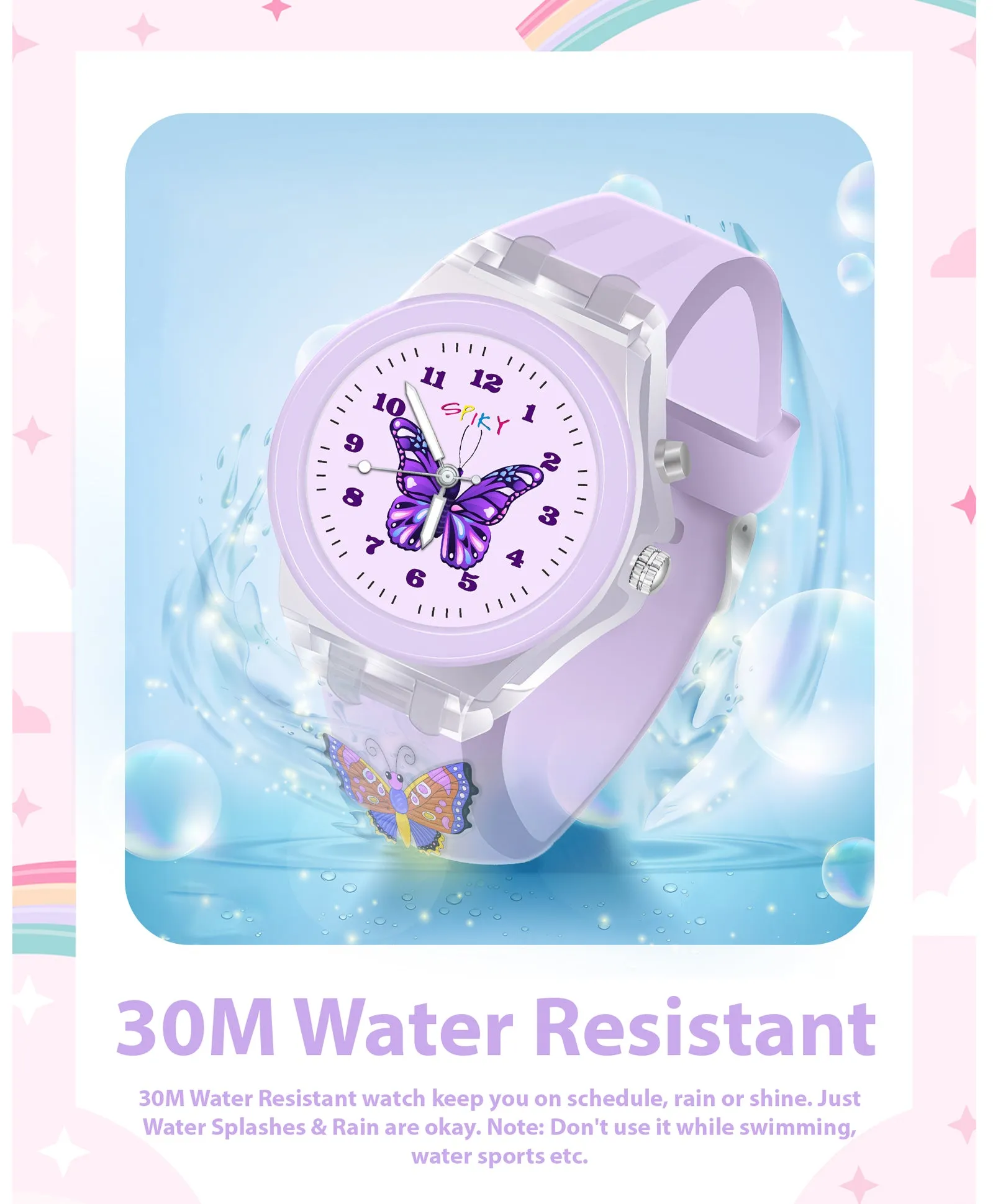 Spiky 3D Cartoon Analog Light Watch for Kids