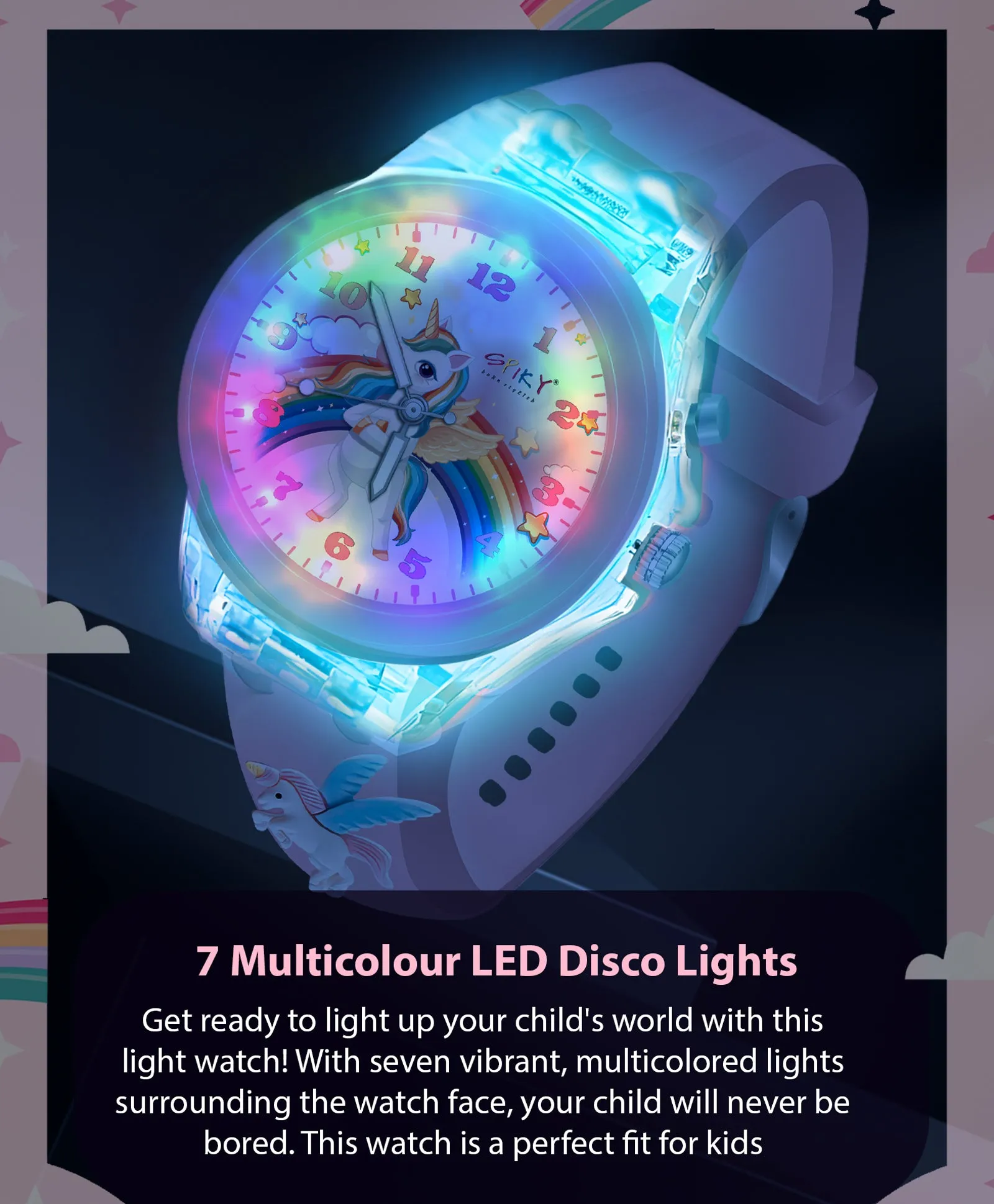 Spiky 3D Cartoon Analog Light Watch for Kids