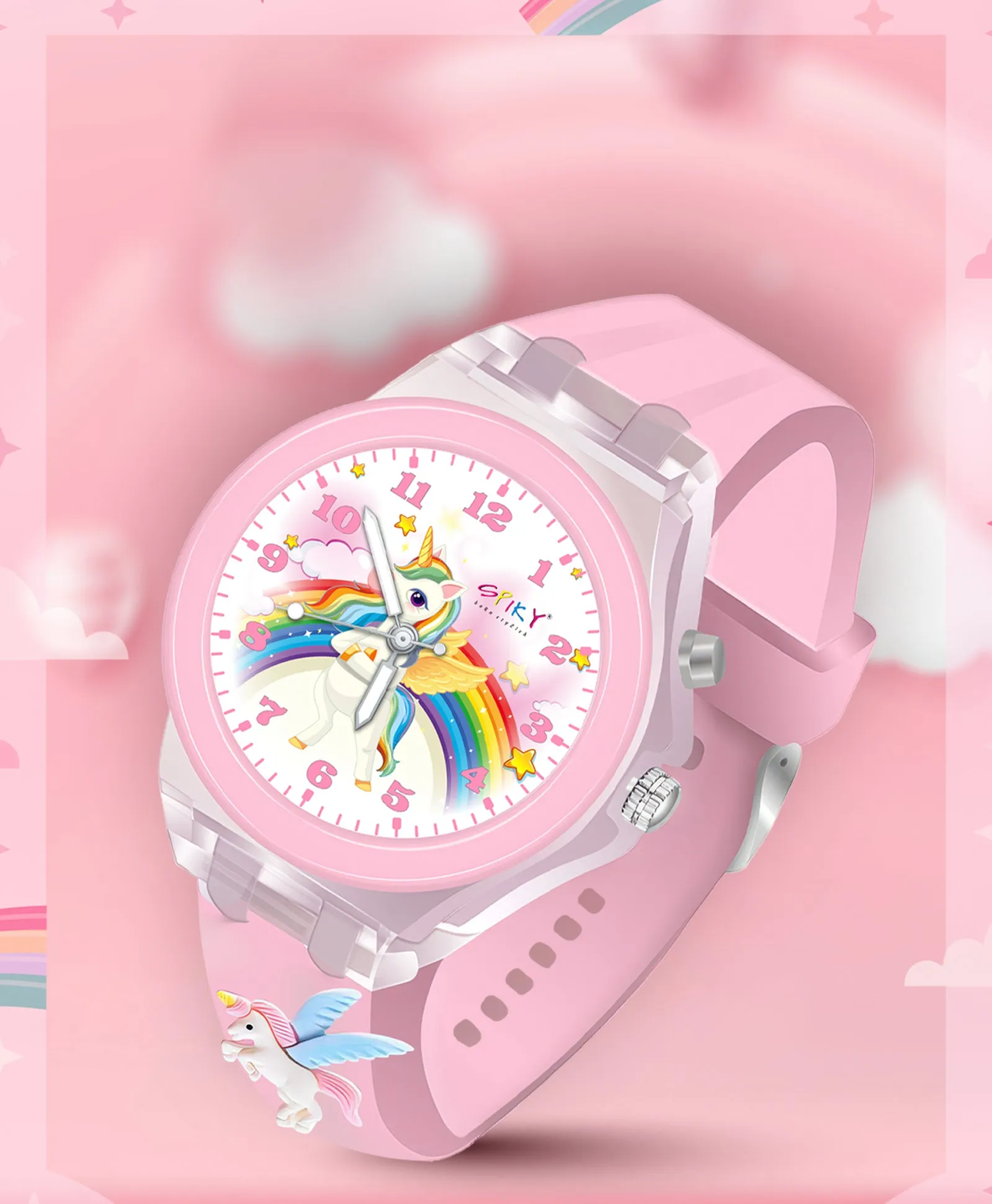 Spiky 3D Cartoon Analog Light Watch for Kids