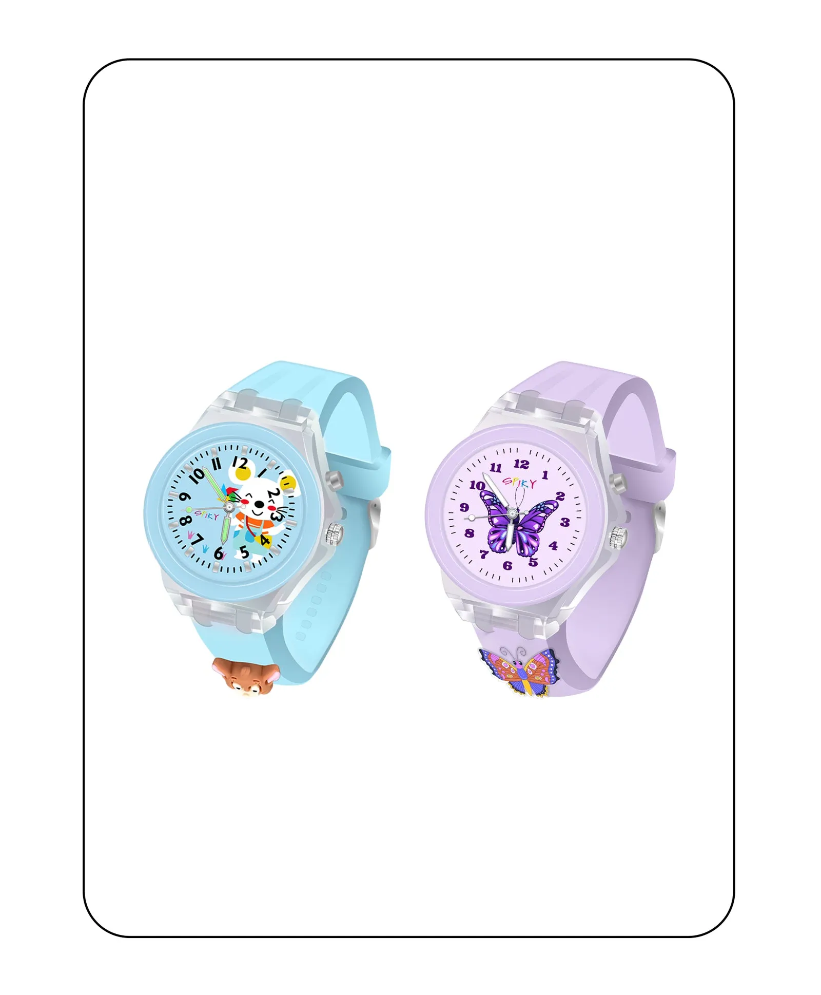 Spiky Combo of Astronaut & Spaceship 3D Cartoon Analog Light Watch