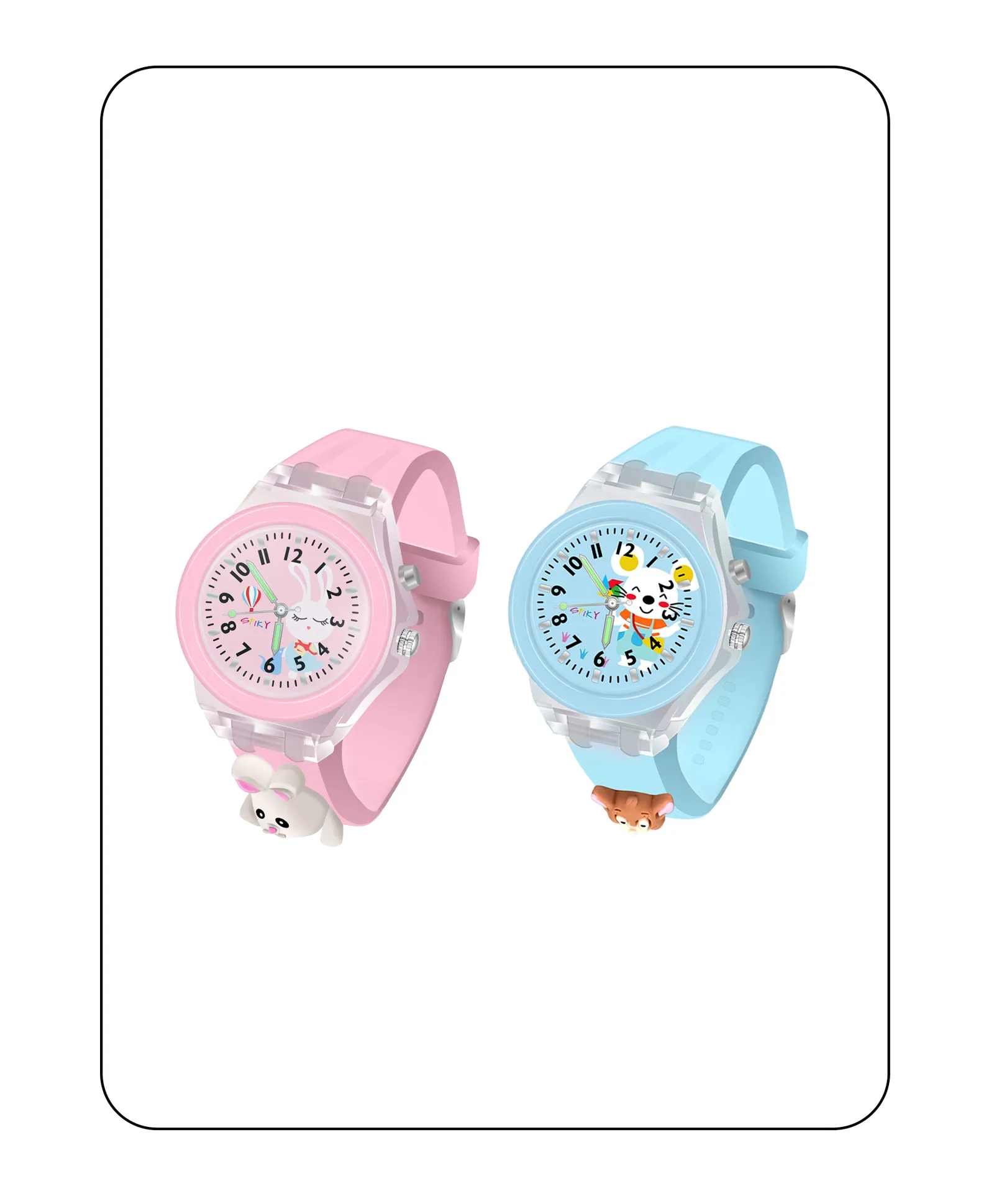 Spiky Combo of Astronaut & Spaceship 3D Cartoon Analog Light Watch