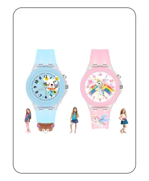 Spiky Combo of Unicorn & Monkey 3D Cartoon Analog Light Watch