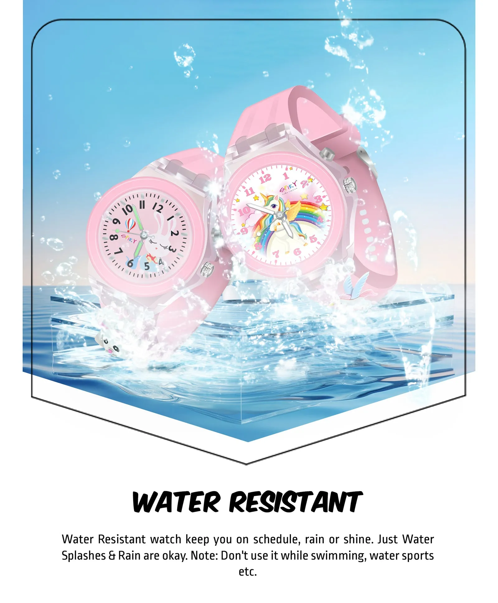 Spiky Combo of Unicorn & Rabbit 3D Cartoon Analog Light Watch