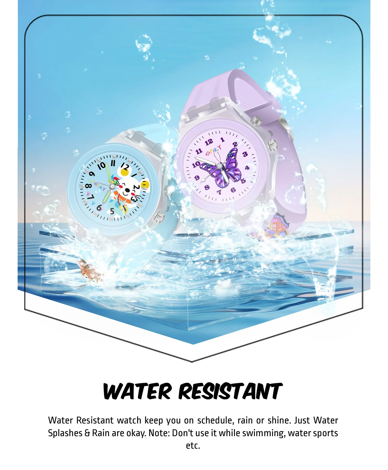 Spiky Combo of Unicorn & Rabbit 3D Cartoon Analog Light Watch