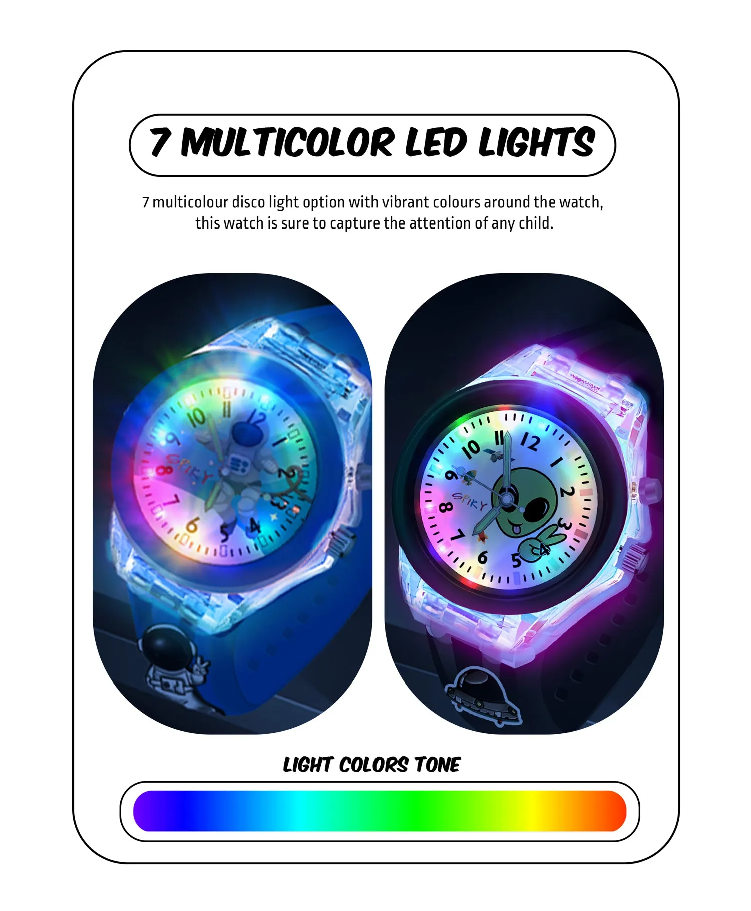 Spiky Combo of Unicorn & Rabbit 3D Cartoon Analog Light Watch
