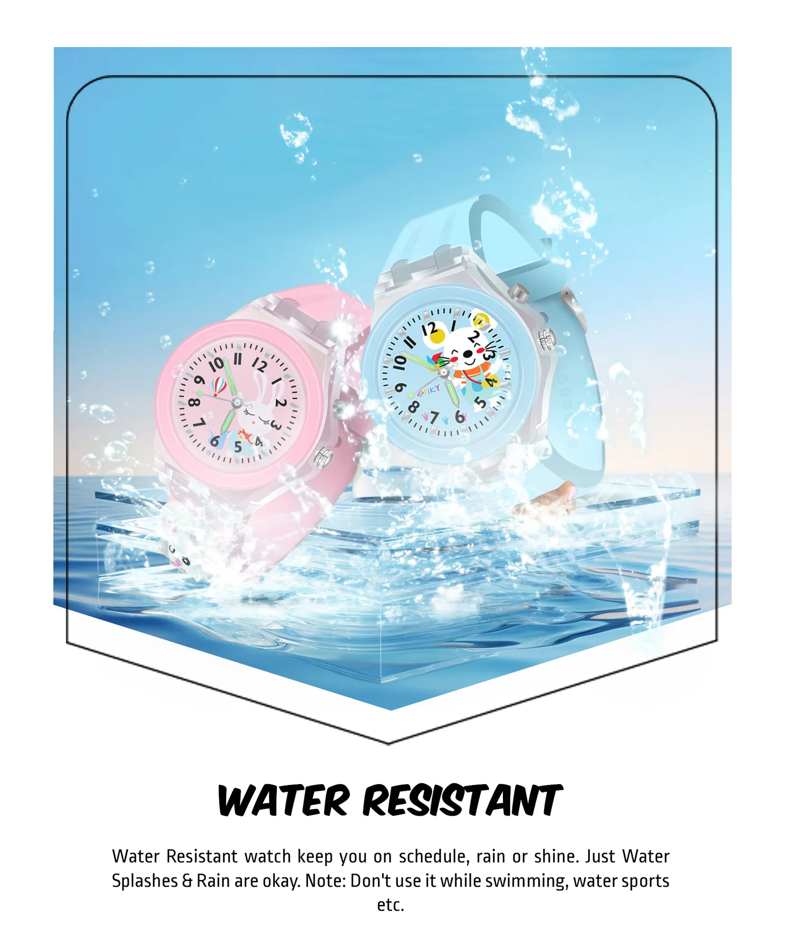 Spiky Combo of Unicorn & Rabbit 3D Cartoon Analog Light Watch
