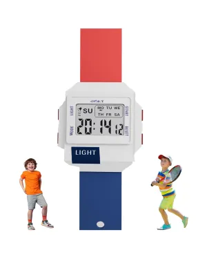 Spiky EVA34 Square Multifunctional Digital Sports Watch for Kids - Red