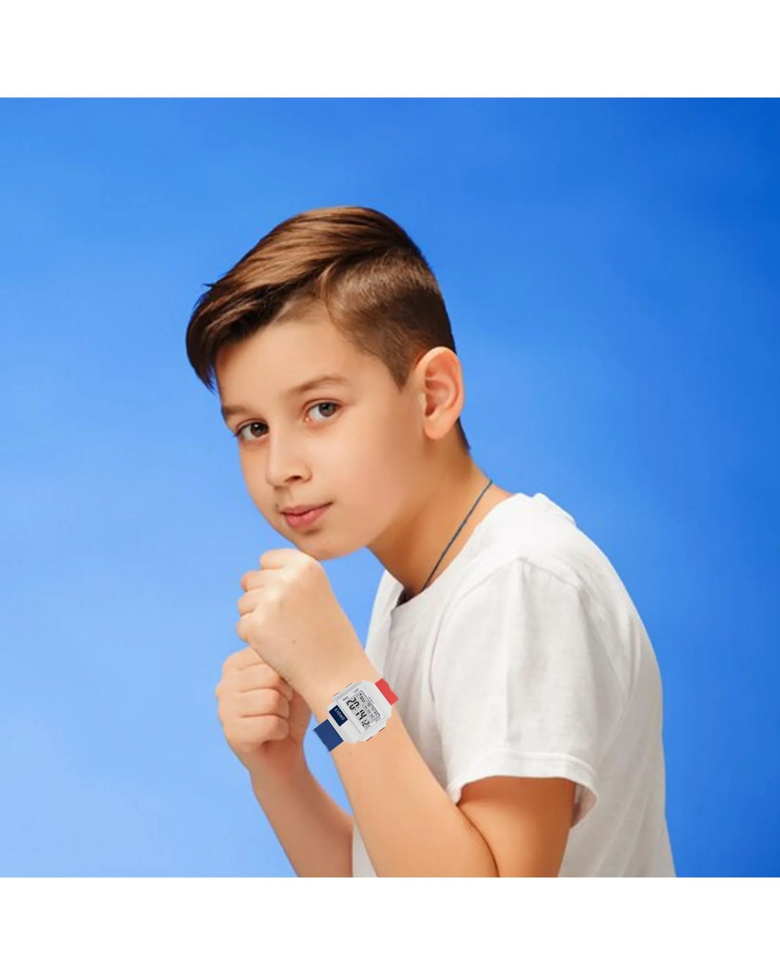 Spiky EVA34 Square Multifunctional Digital Sports Watch for Kids - Red