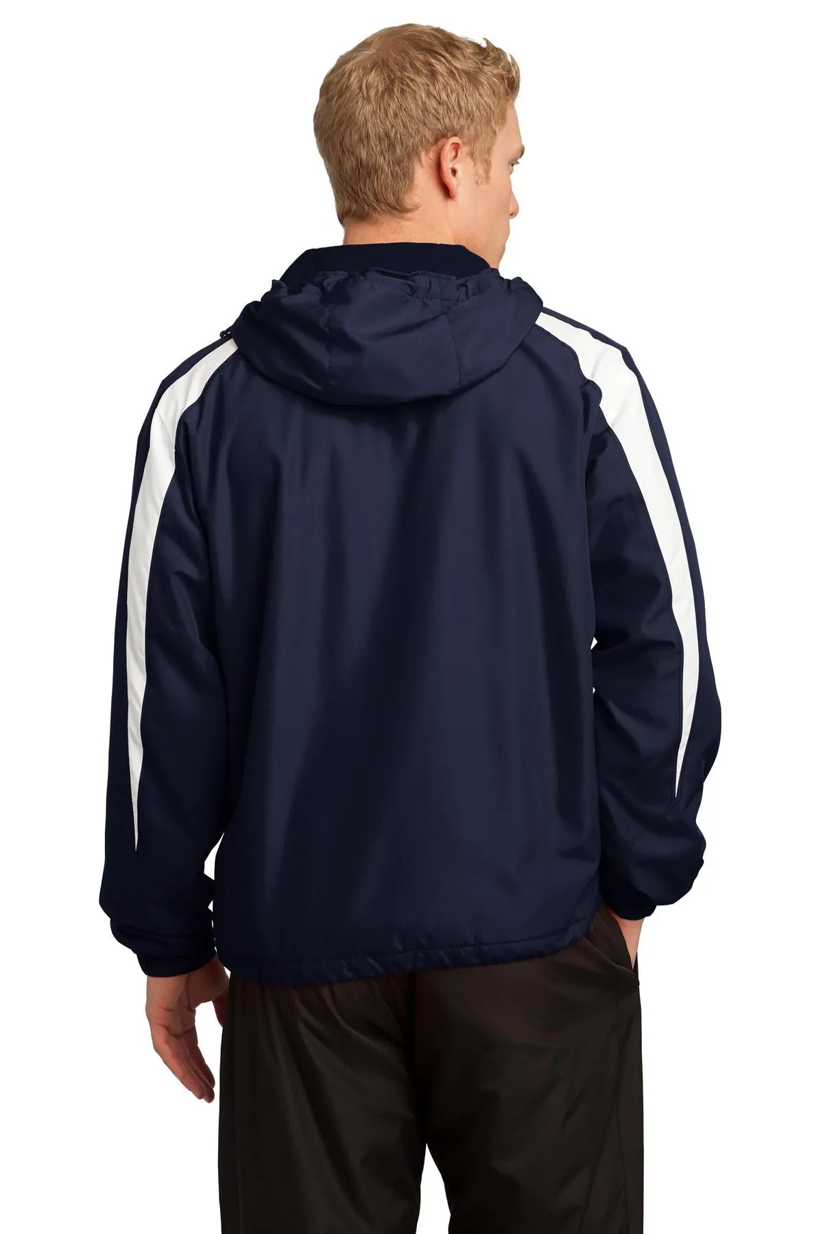Sport-Tek Fleece-Lined Colorblock Jacket. JST81 True Navy/ White