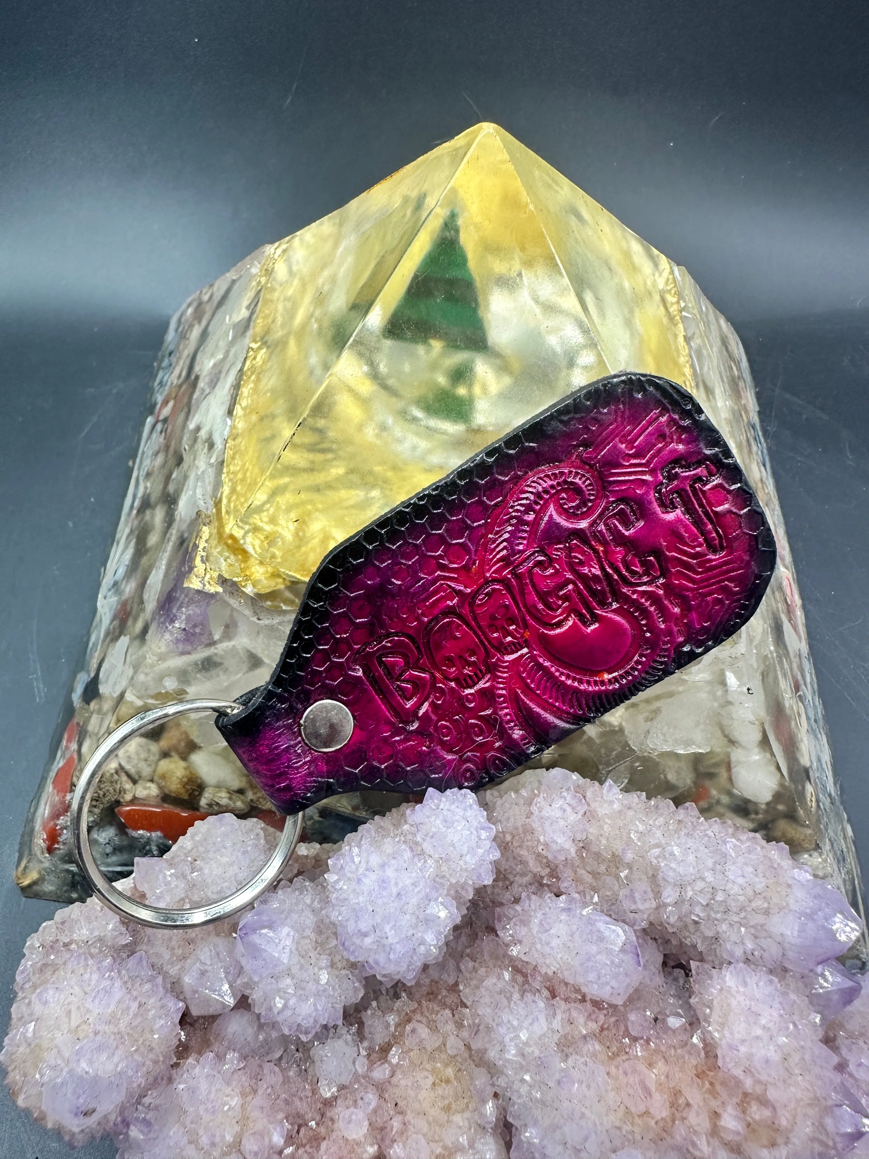 Stamped Leather Keychain - Boogie T