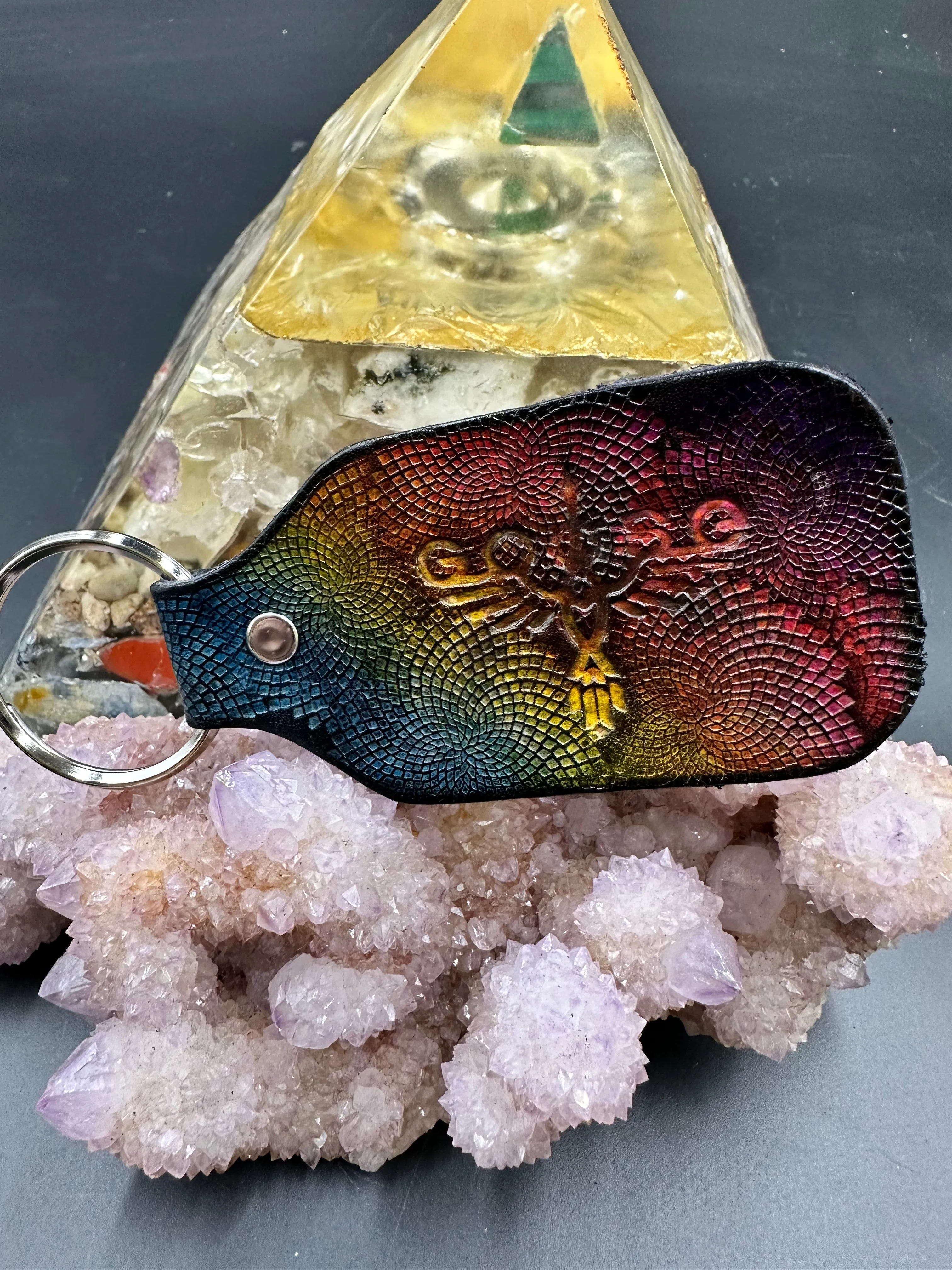 Stamped Leather Keychain - Goose