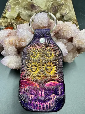 Stamped Leather Keychain - Grateful Large Stealie