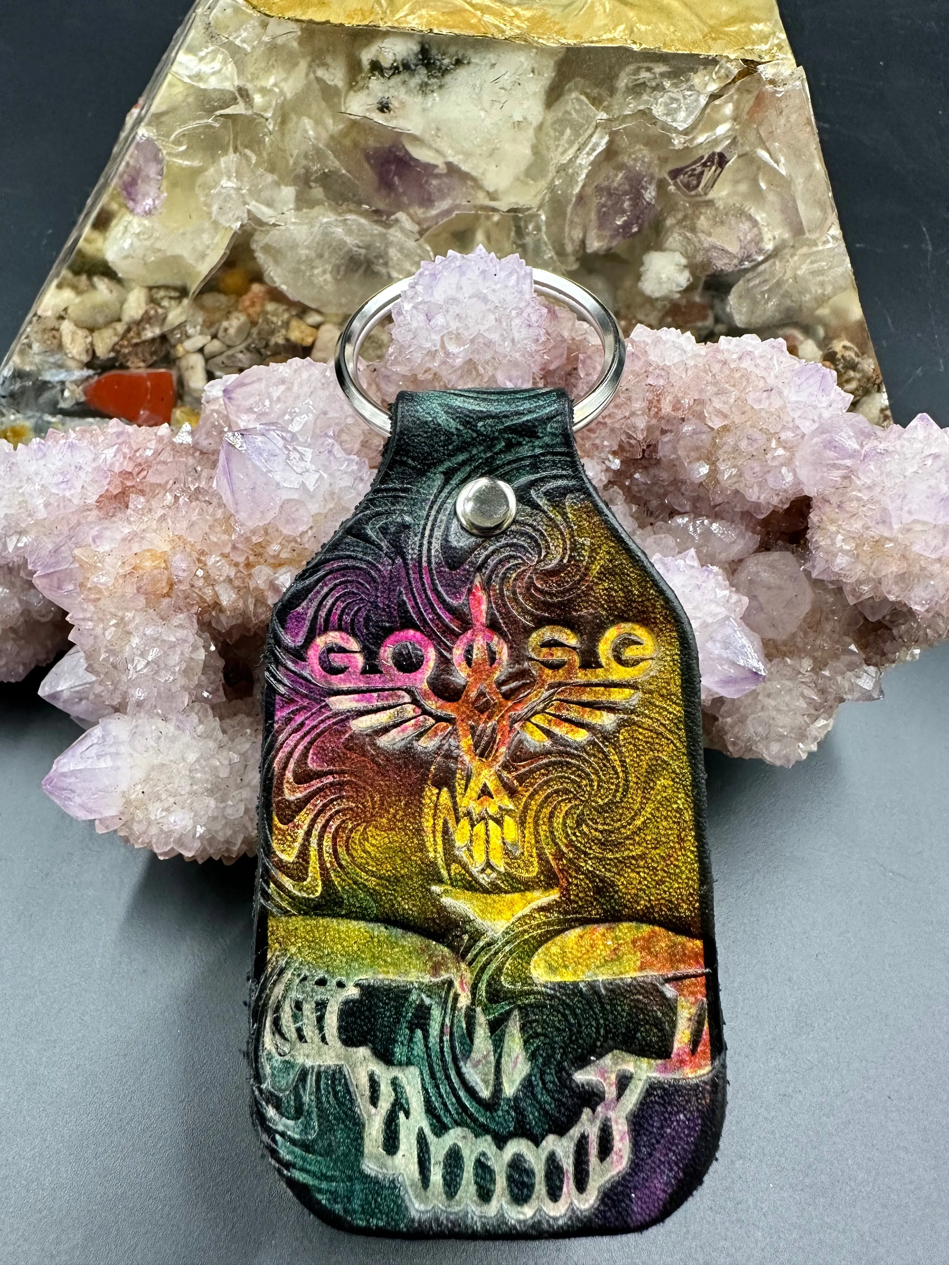 Stamped Leather Keychain - Grateful Mashups