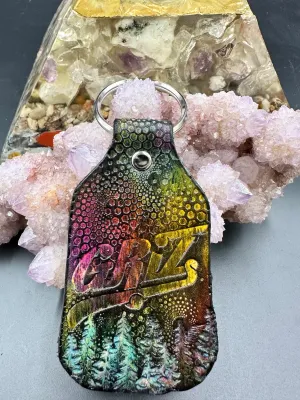 Stamped Leather Keychain - Griz