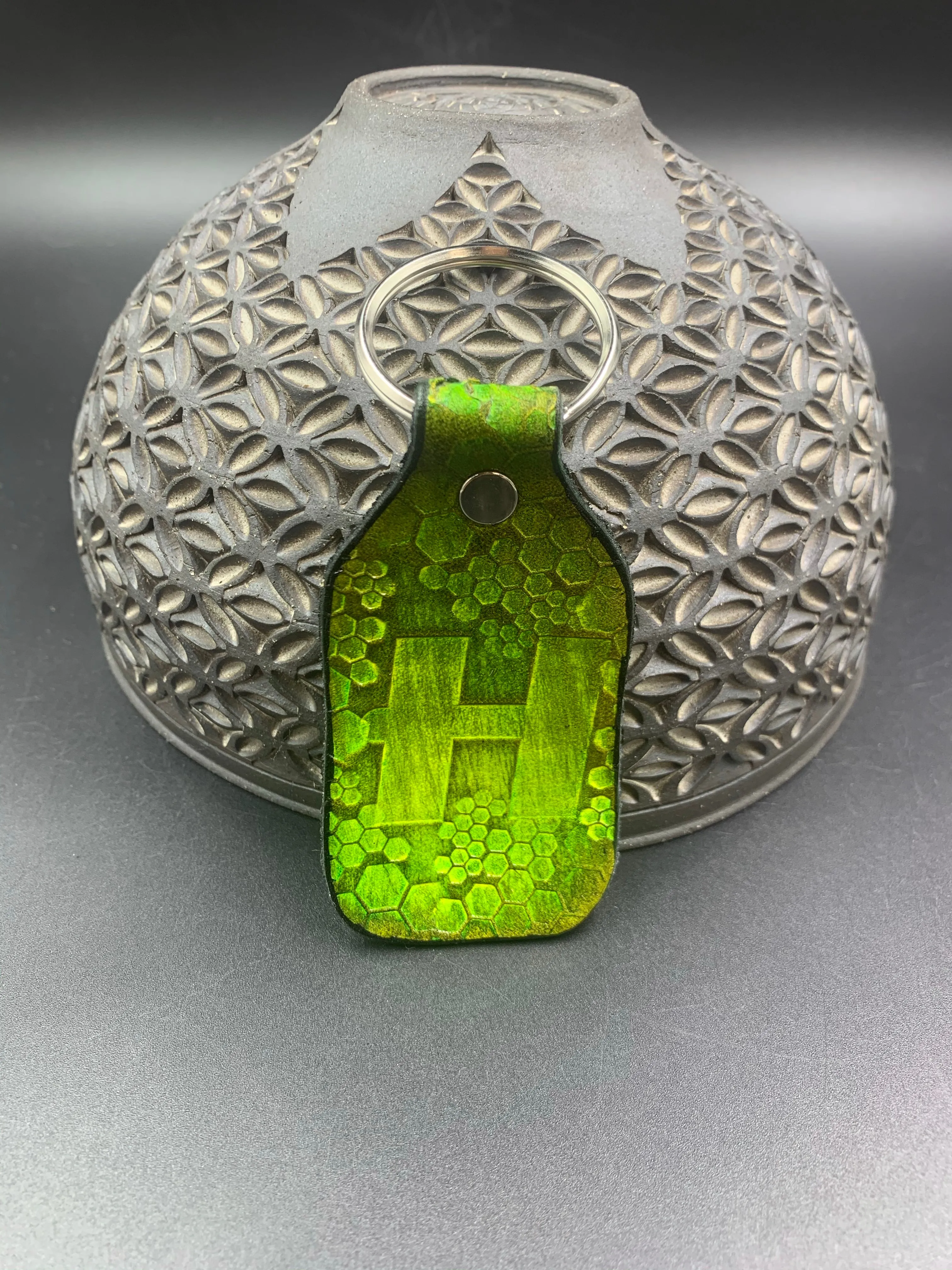Stamped Leather Keychain - Hospital Records