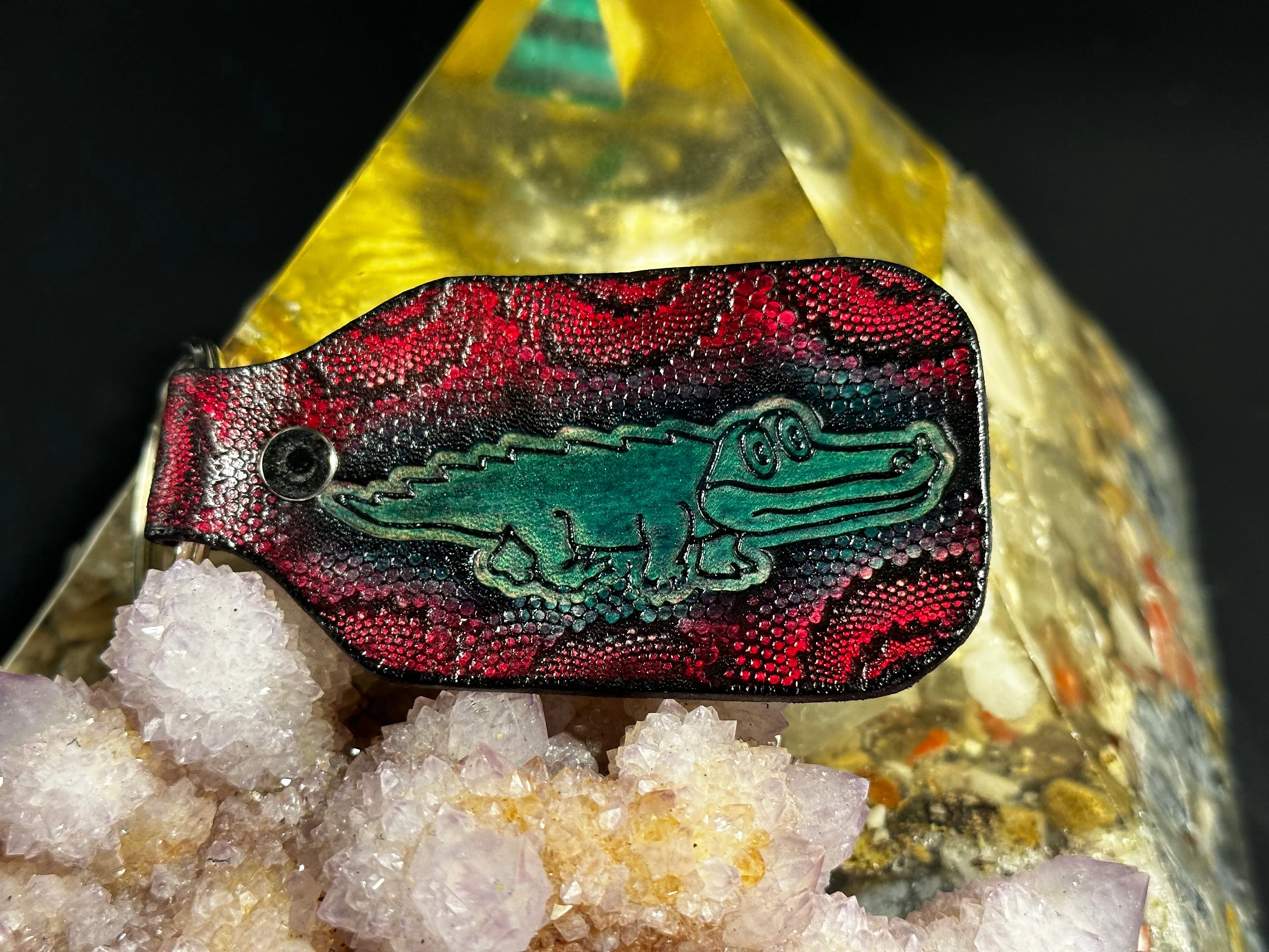 Stamped Leather Keychain - King Gizzard Gator