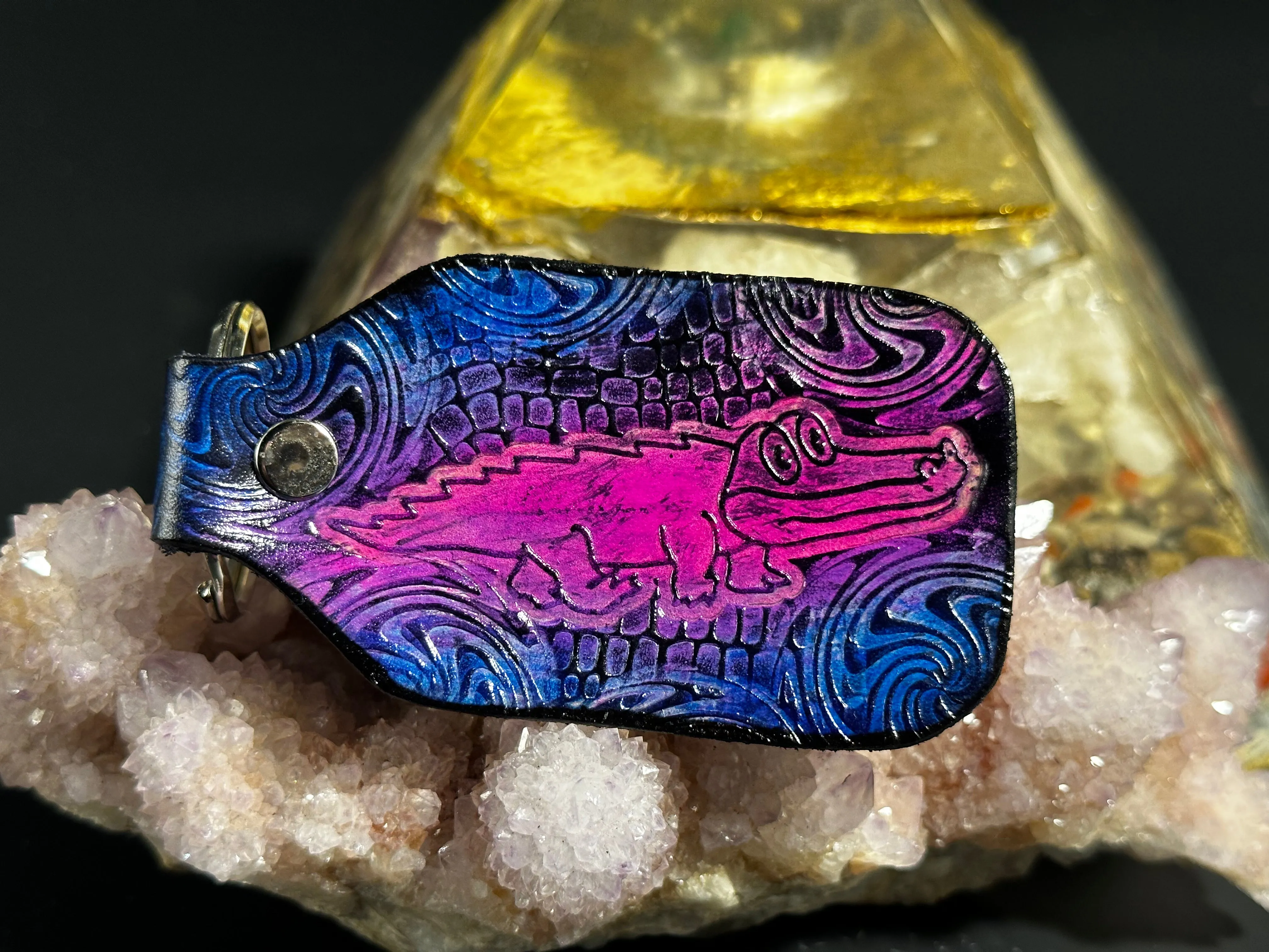 Stamped Leather Keychain - King Gizzard Gator