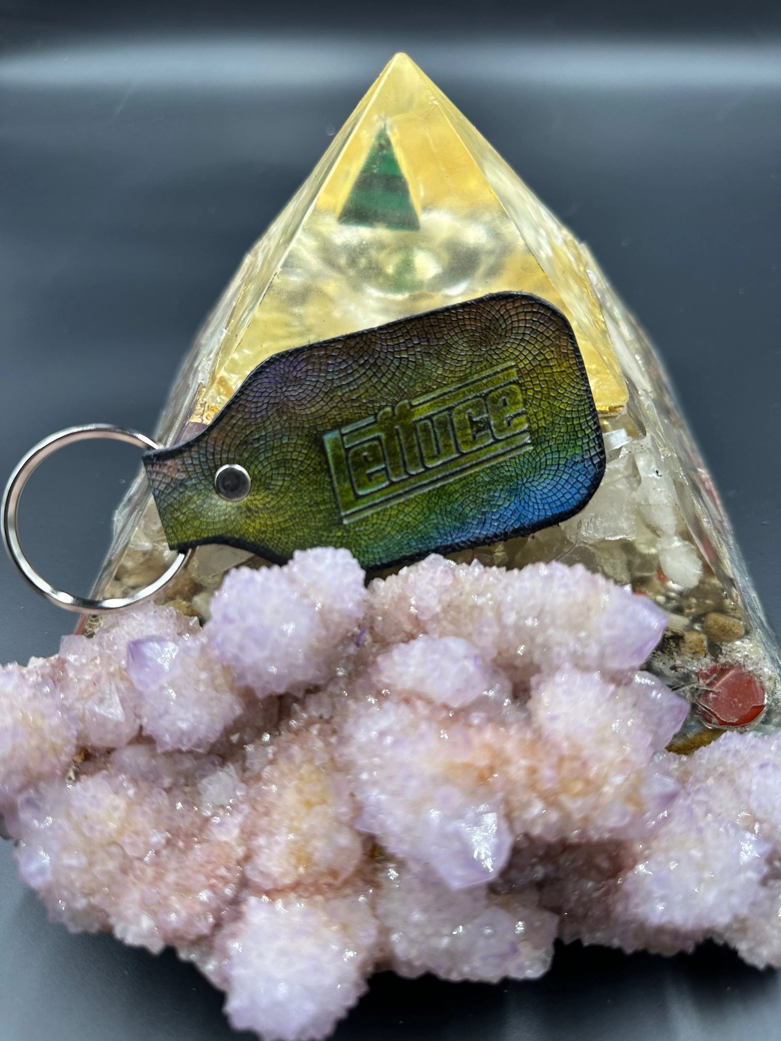 Stamped Leather Keychain - Lettuce Logo