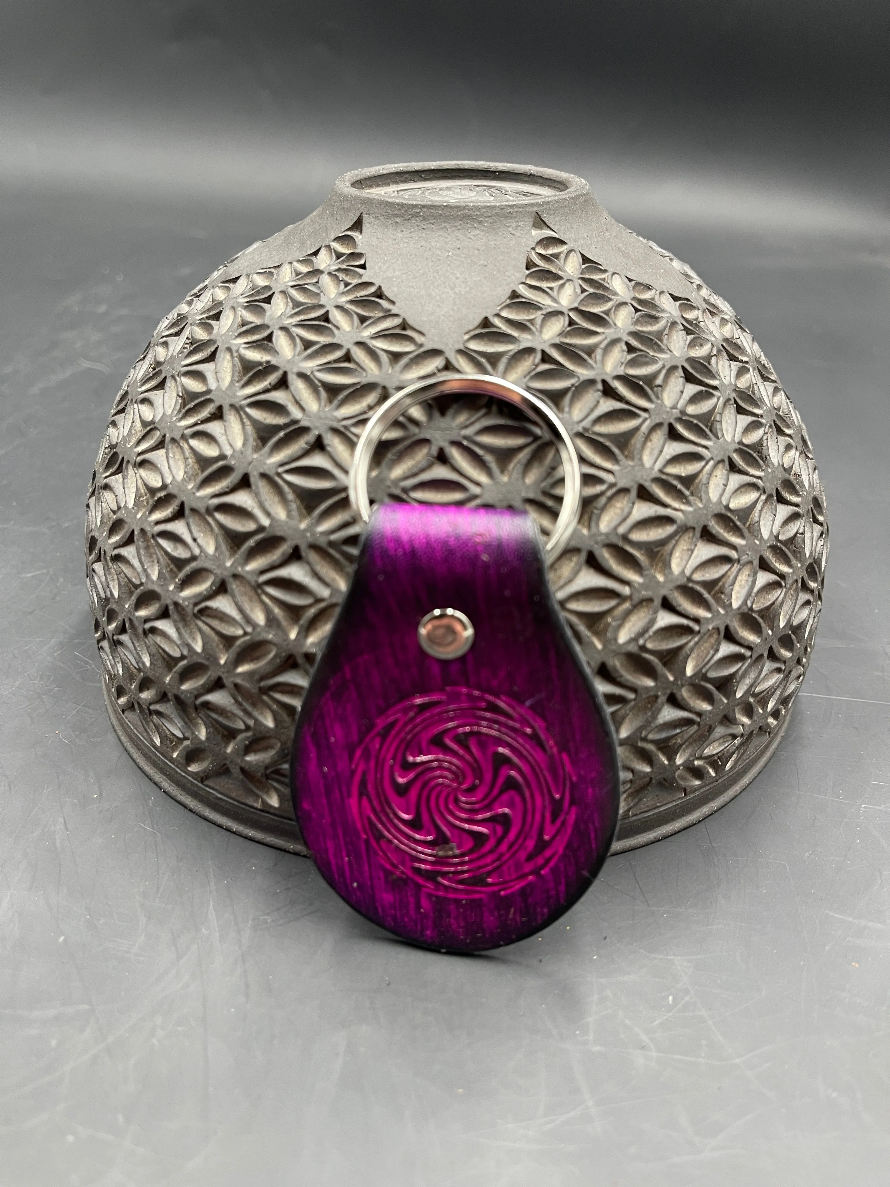 Stamped Leather Keychain - Small Wigwag