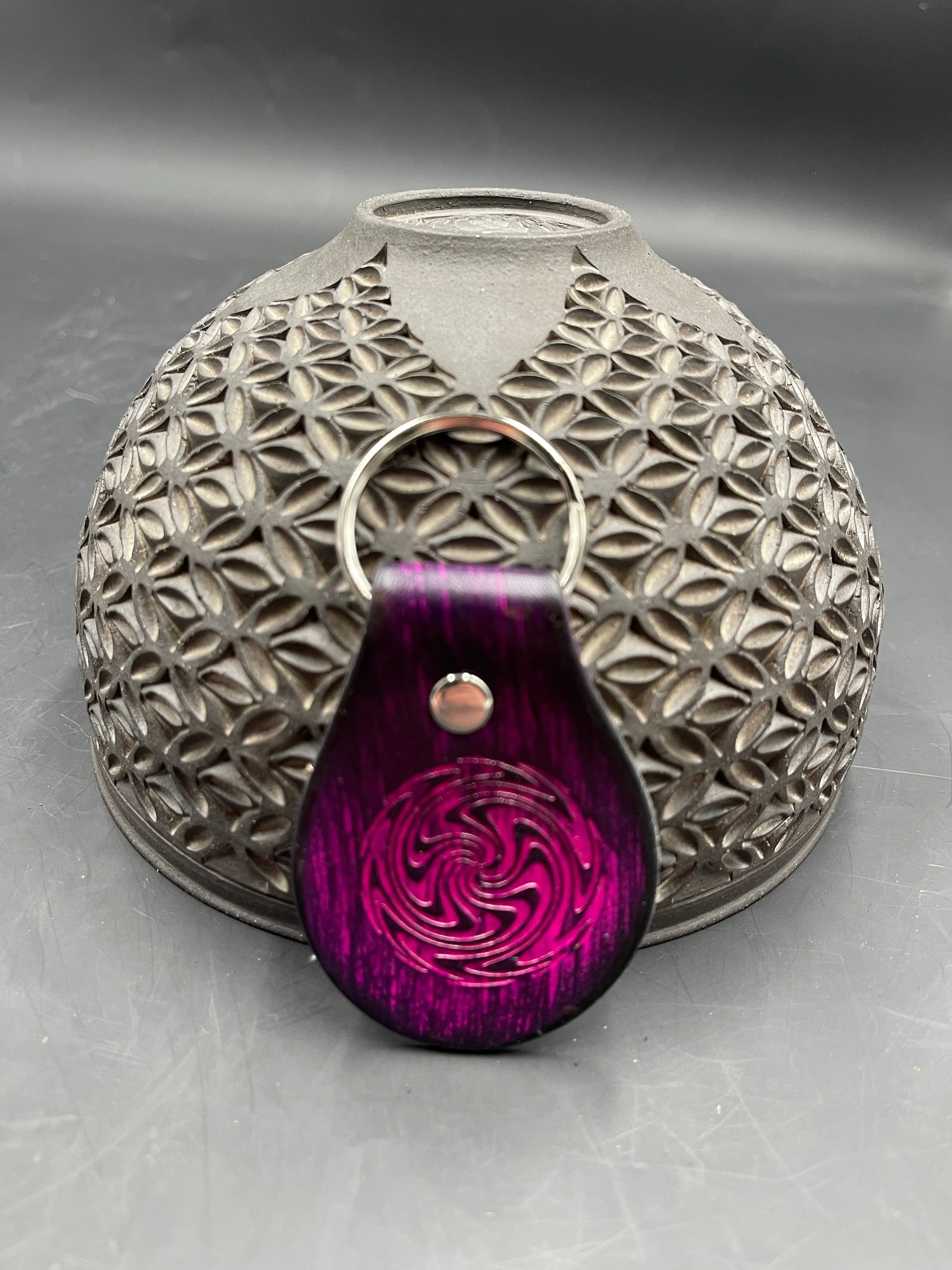 Stamped Leather Keychain - Small Wigwag