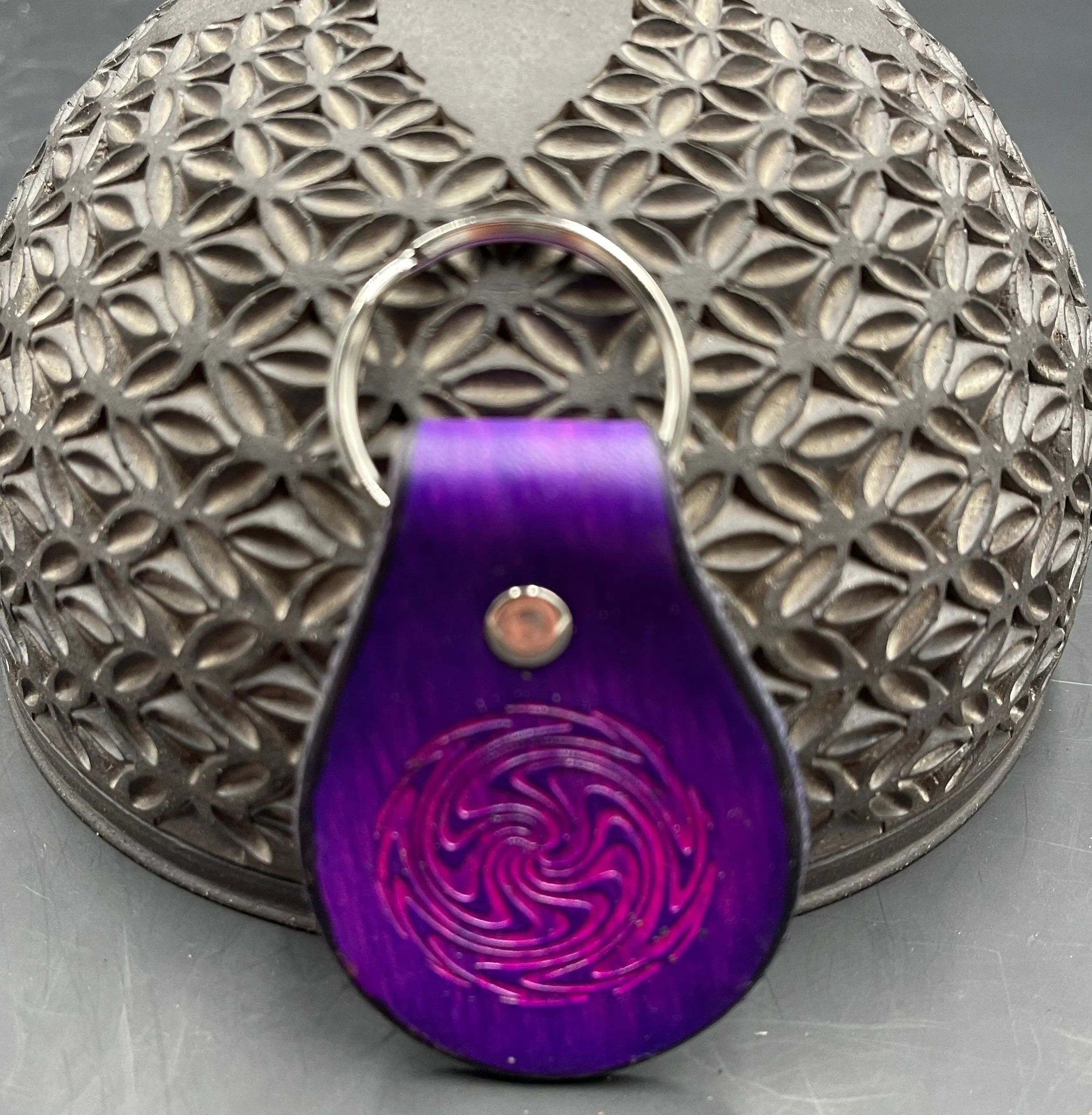 Stamped Leather Keychain - Small Wigwag