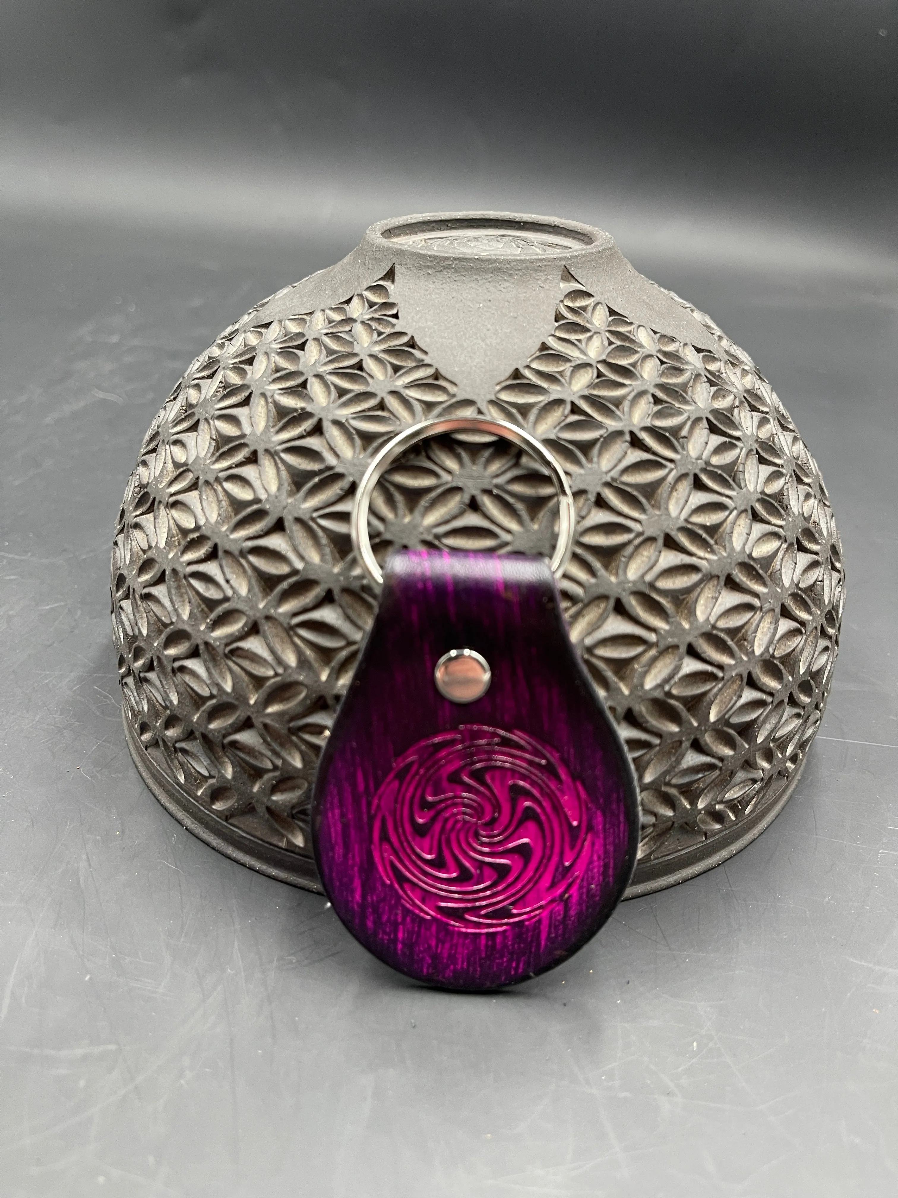 Stamped Leather Keychain - Small Wigwag