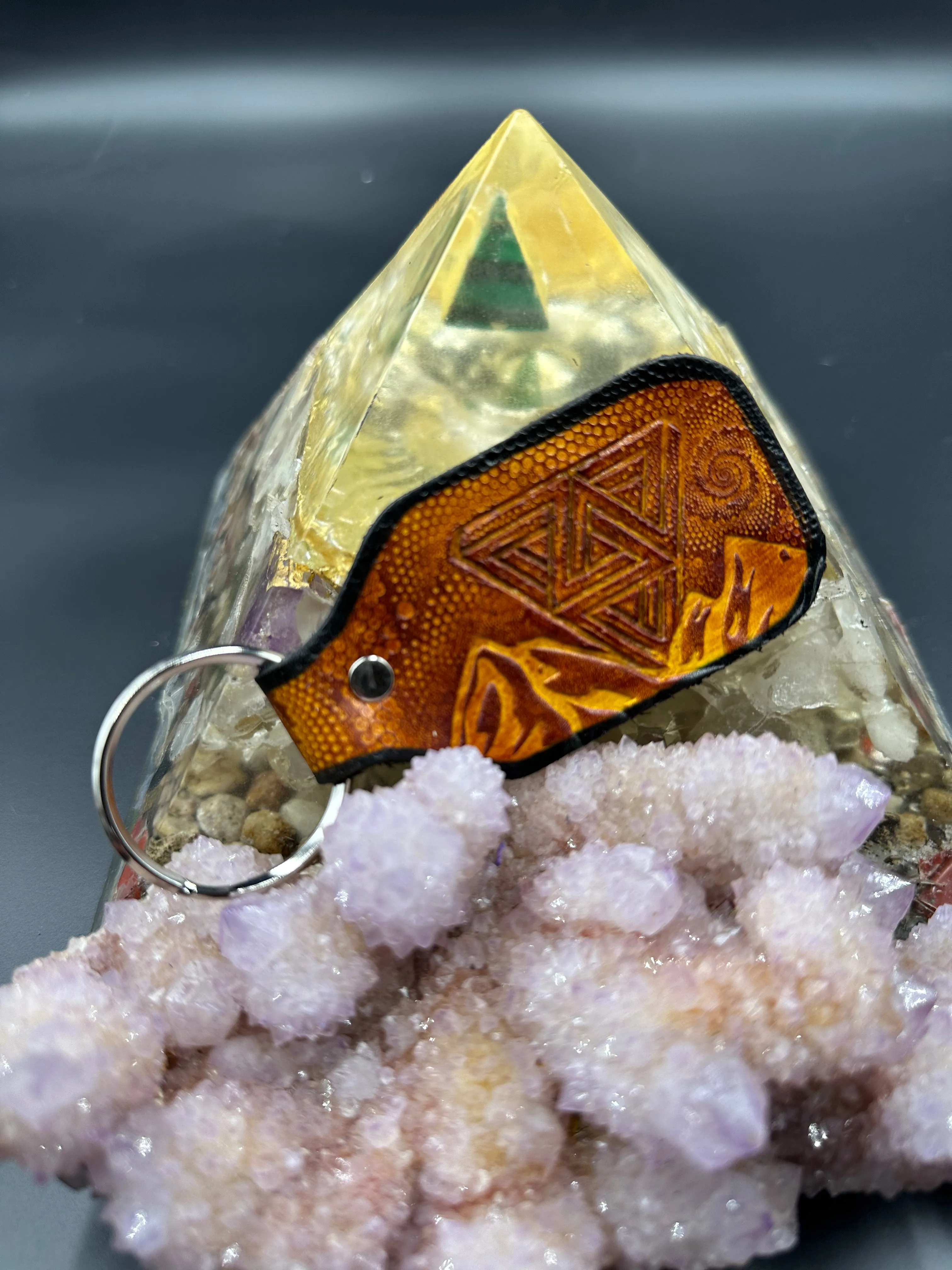 Stamped Leather Keychain - Sts9 Ad Explorata