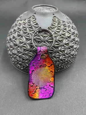 Stamped Leather Keychain - Sunflower Center