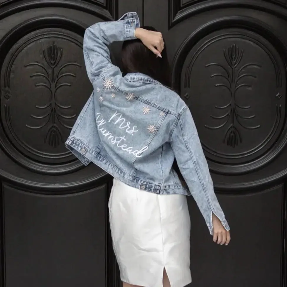 Star Struck Denim Jacket for Bride