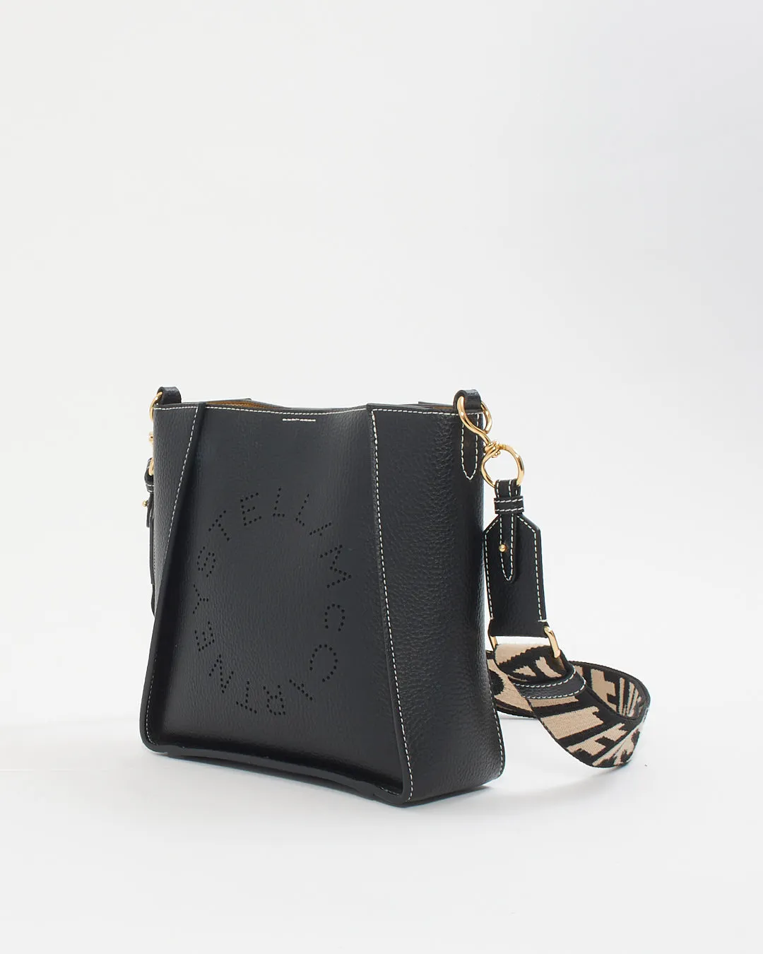Stella McCartney Black Pebbled Vegetarian Leather Crossbody